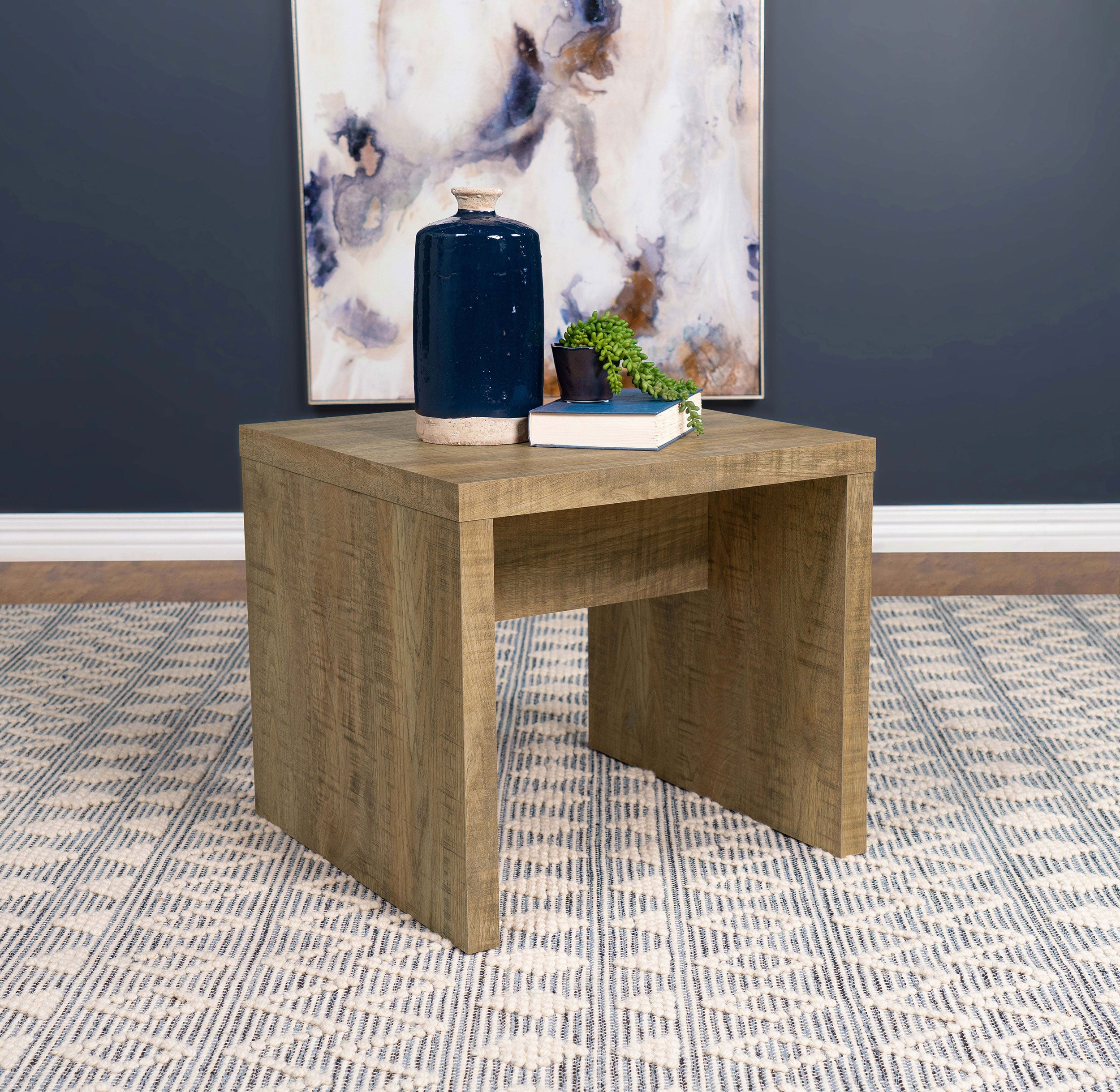 Lynette Square Engineered Wood End Table Mango-