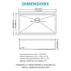 30" Undermount Kitchen Sink - 16 Gauge Stainless Steel Workstation