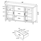 Nyler Cappuccino 3-Drawer Rectangular TV Console