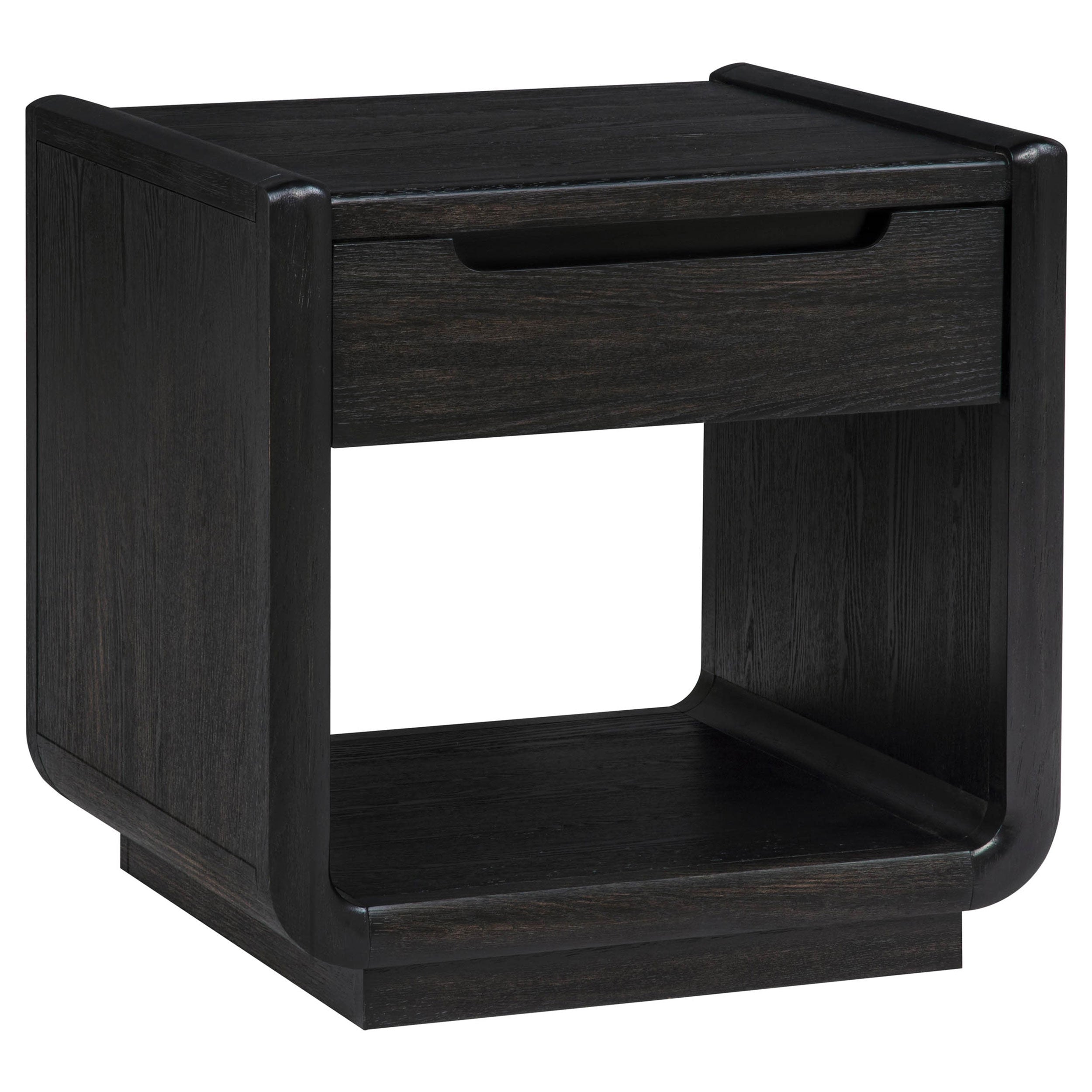 Leandro 1-drawer Wood Occasional Side End Table Burnished Black-
