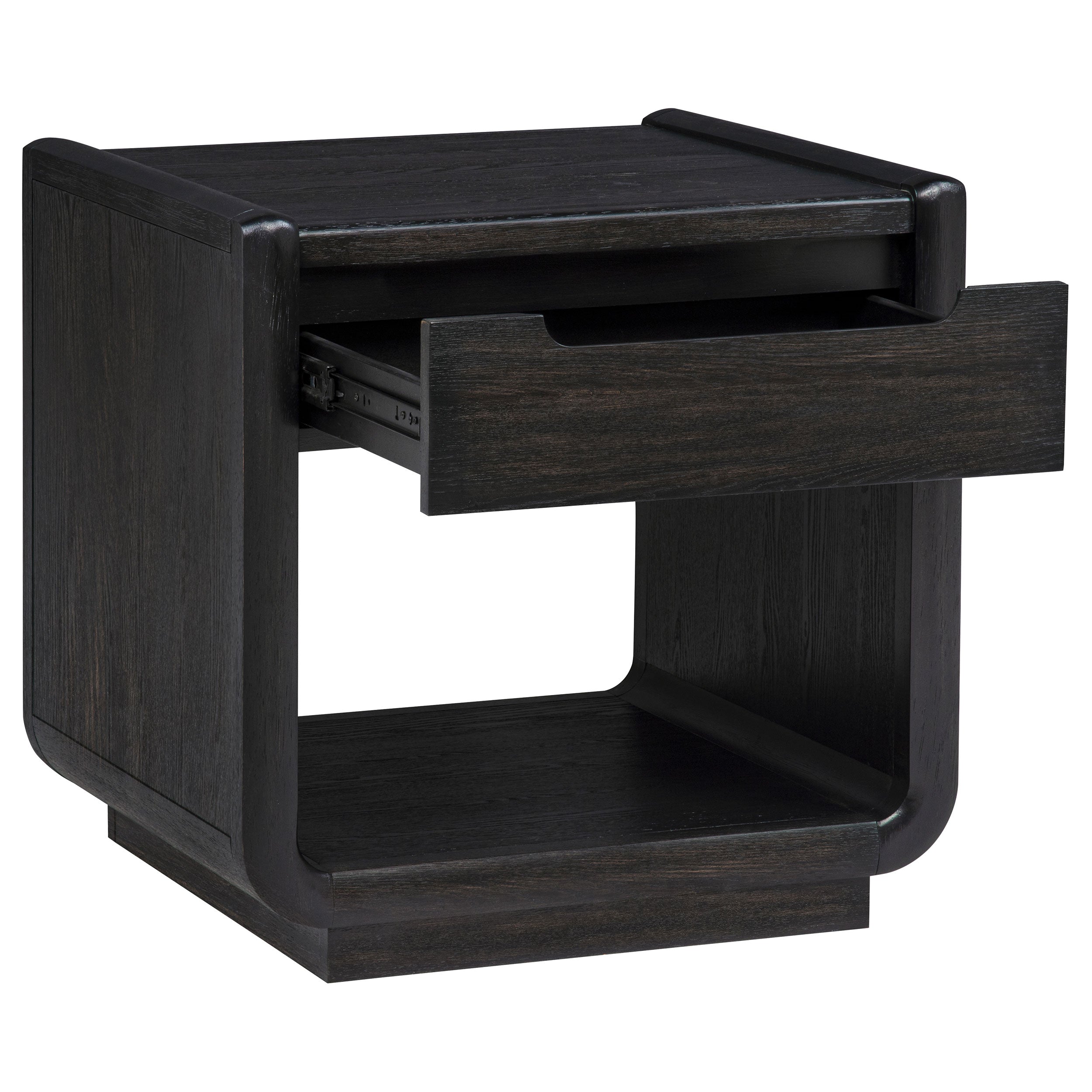 Leandro 1-drawer Wood Occasional Side End Table Burnished Black-