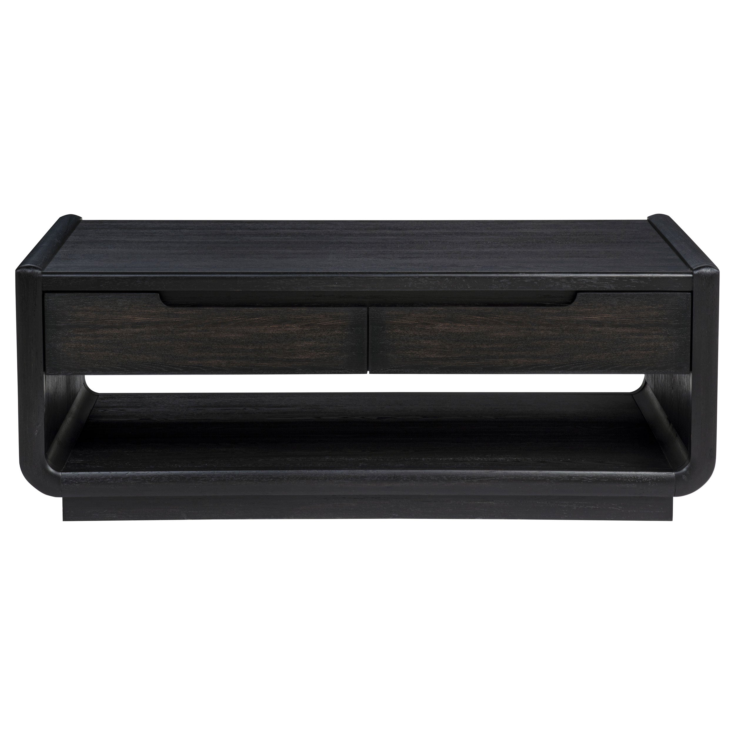 Leandro 2-drawer Wood Cocktail Coffee Table Burnished Black-