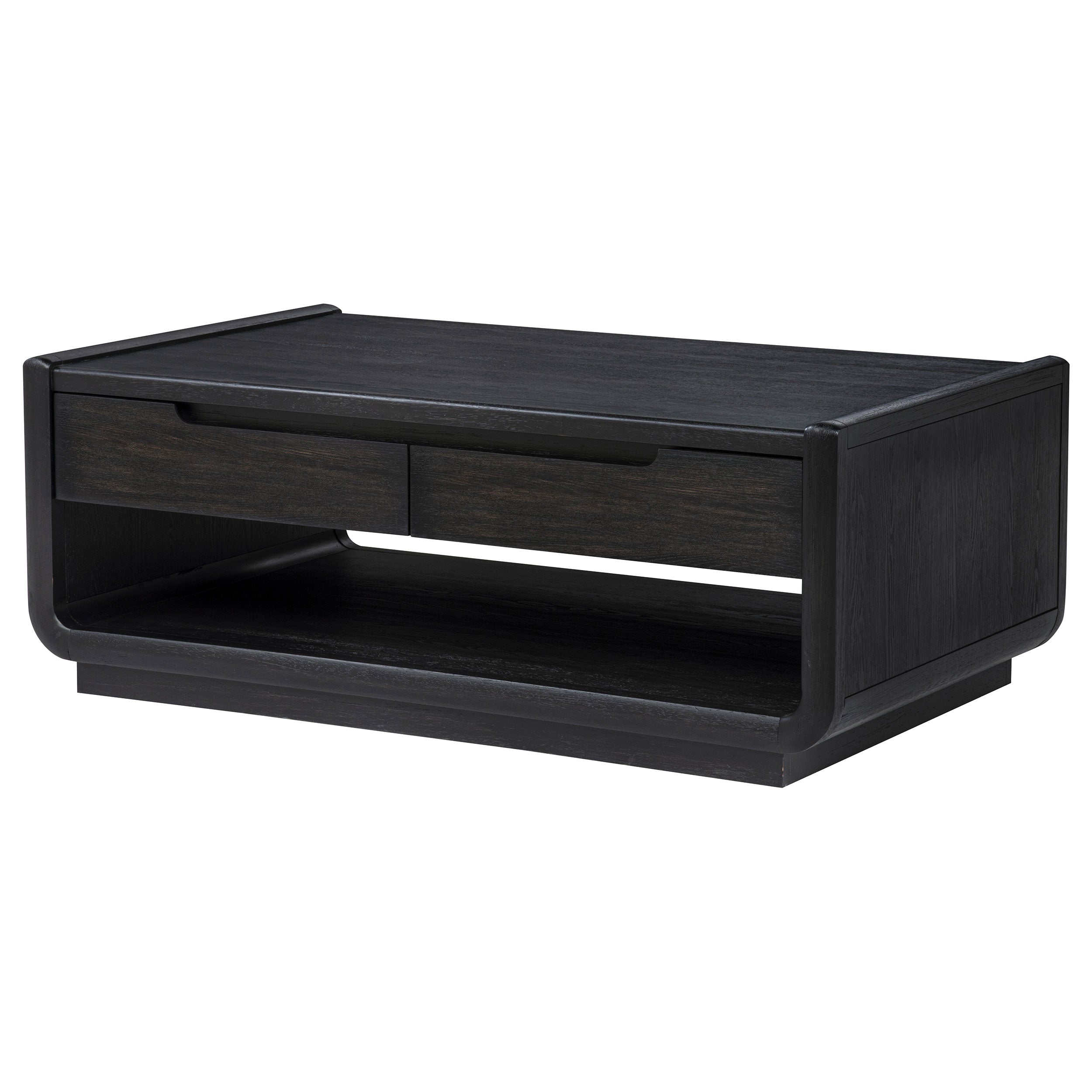 Leandro 2-drawer Wood Cocktail Coffee Table Burnished Black-
