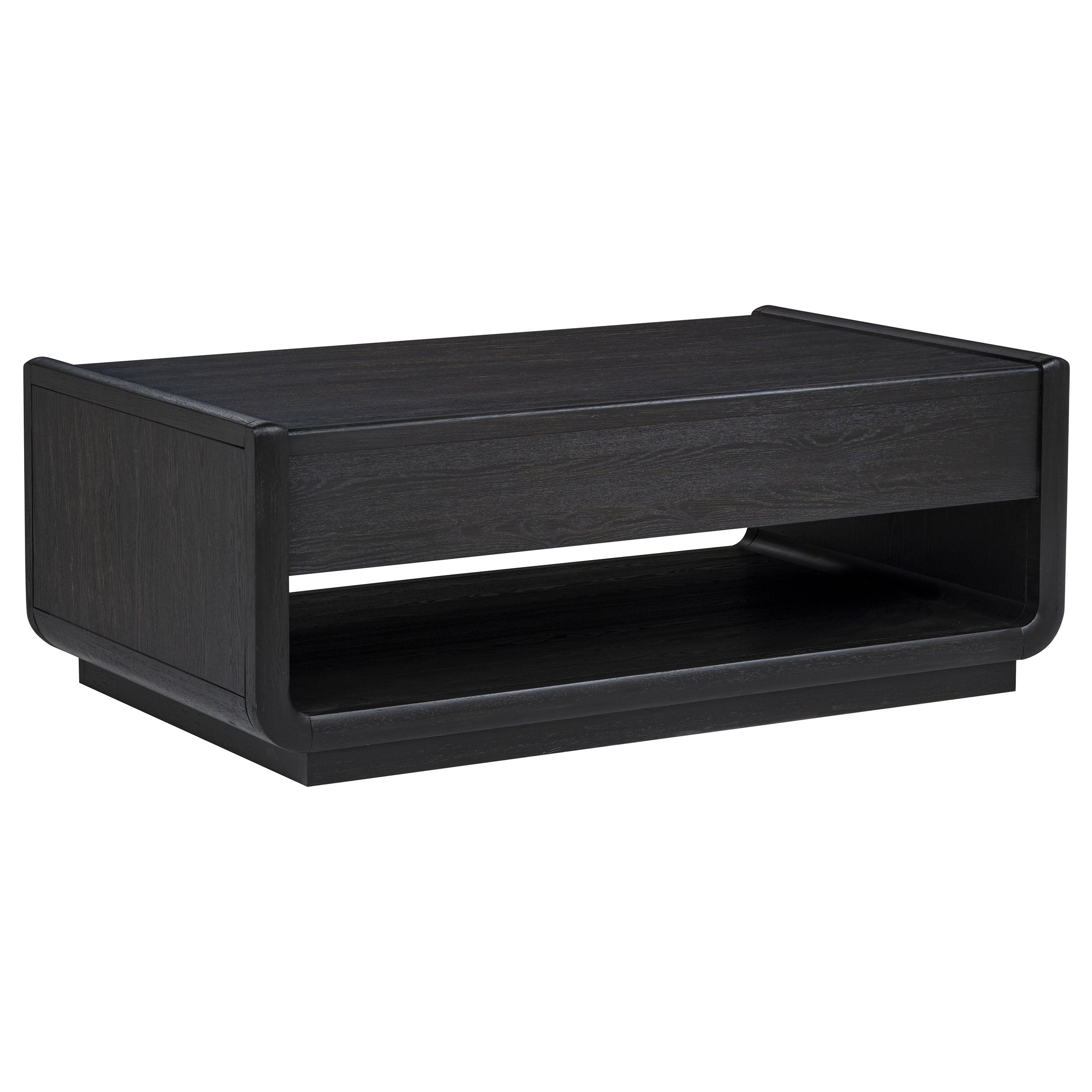 Leandro 2-drawer Wood Cocktail Coffee Table Burnished Black-