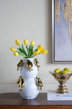 Luxurious Ceramic Vase With Gold Birds