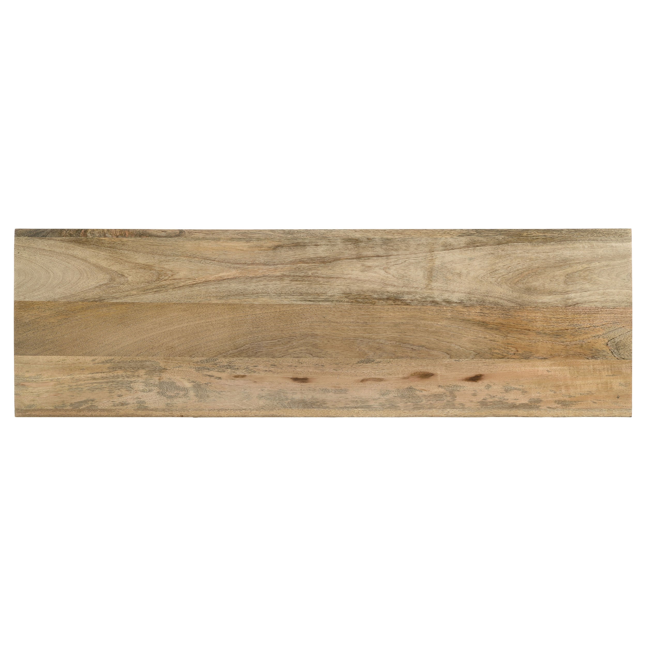 Benton Rectangular Solid Wood Sofa Console Table Natural-