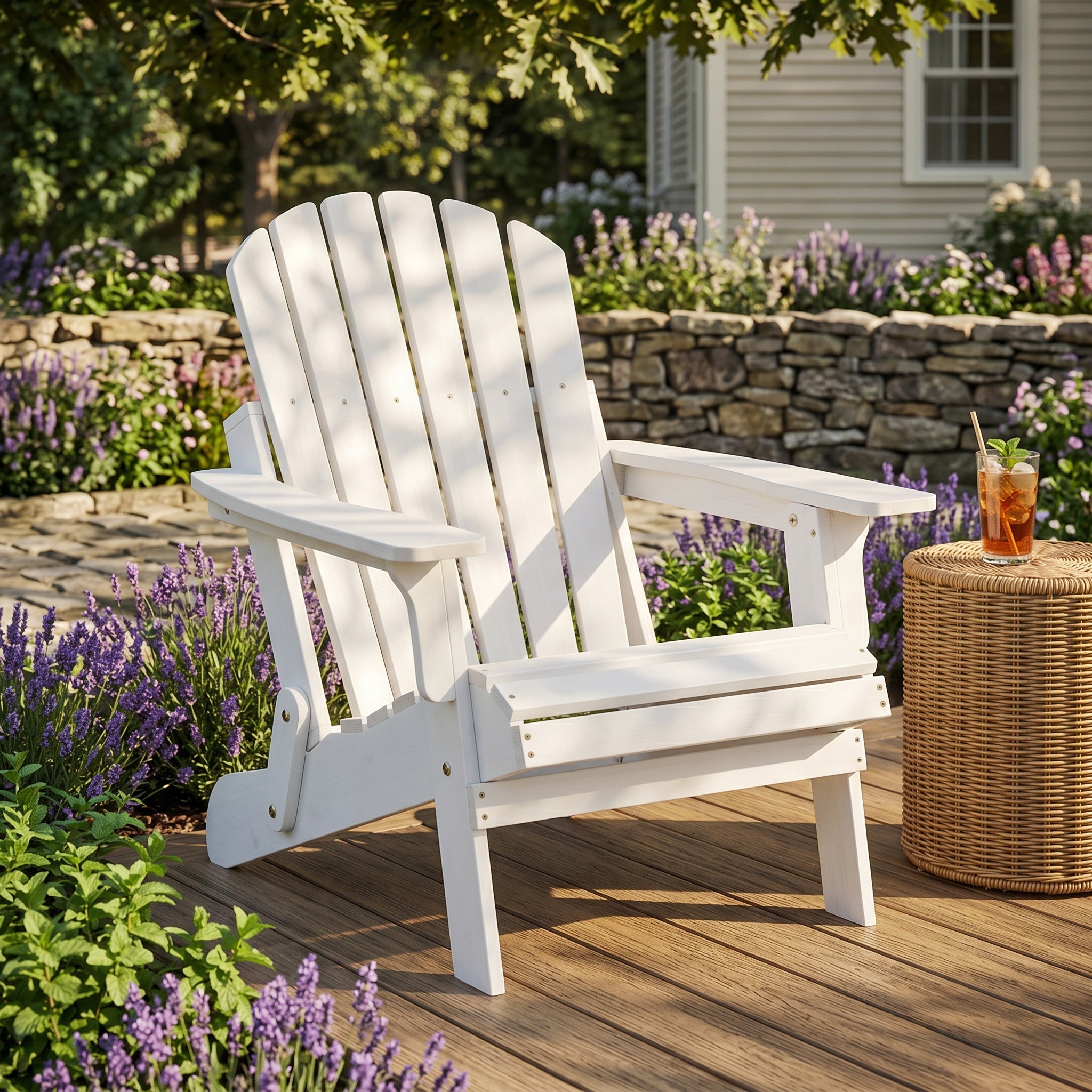 Oversize Wooden Outdoor Folding Adirondack Chair