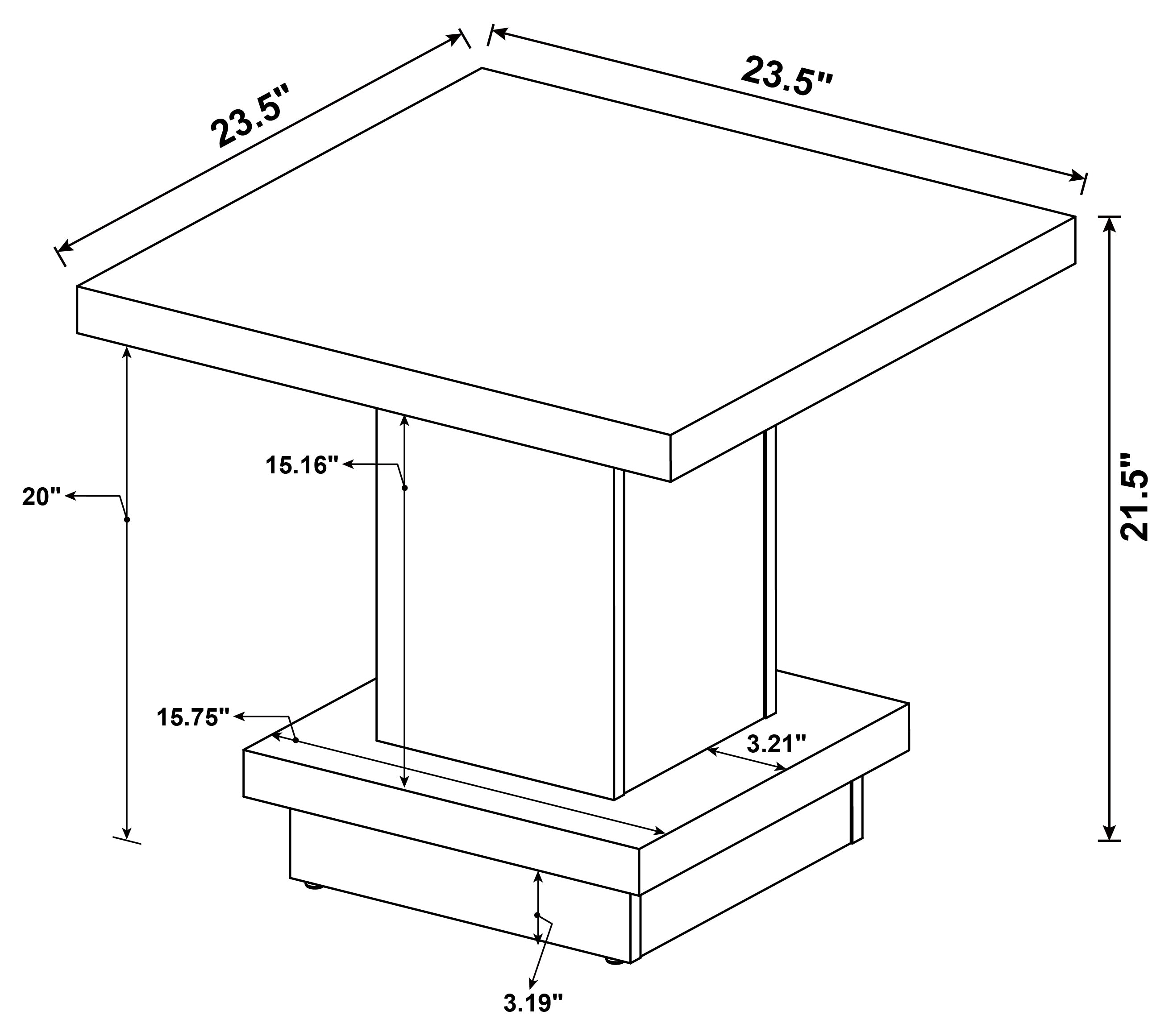 Reston Square Engineered Wood Side End Table Cappuccino-CoasterEveryday