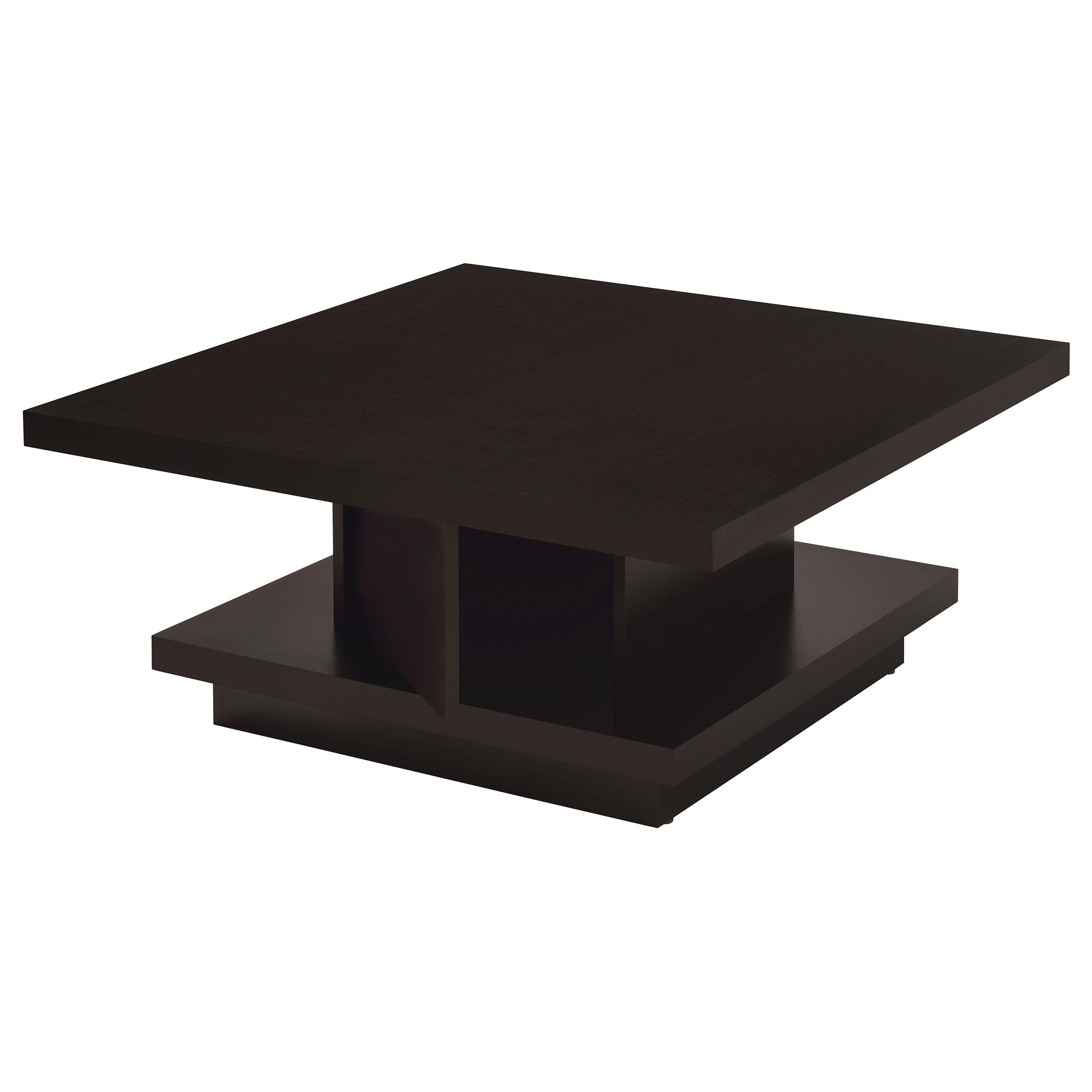 Reston Square Engineered Wood Coffee Table with Casters Cappuccino-CoasterEveryday
