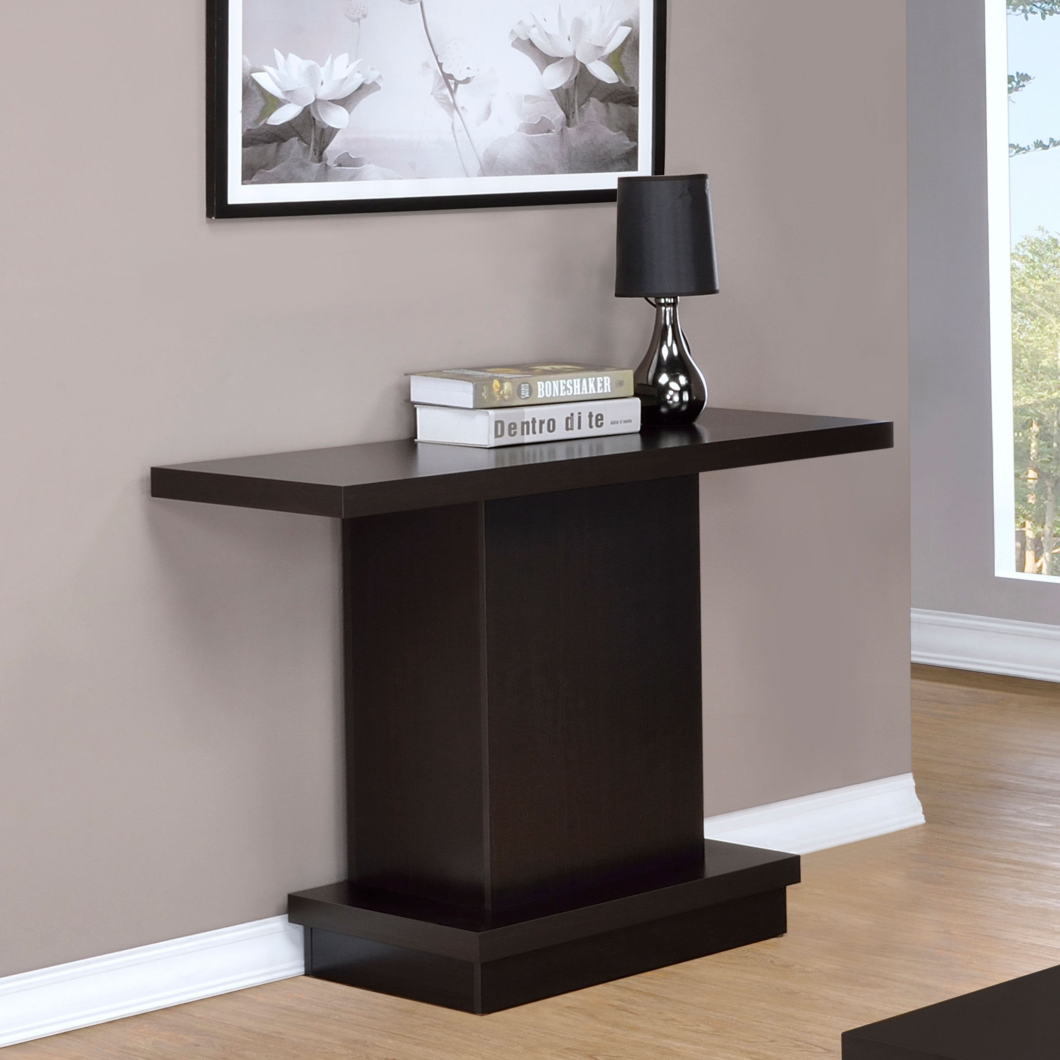 Reston Engineered Wood Pedestal Console Table Cappuccino-CoasterEveryday