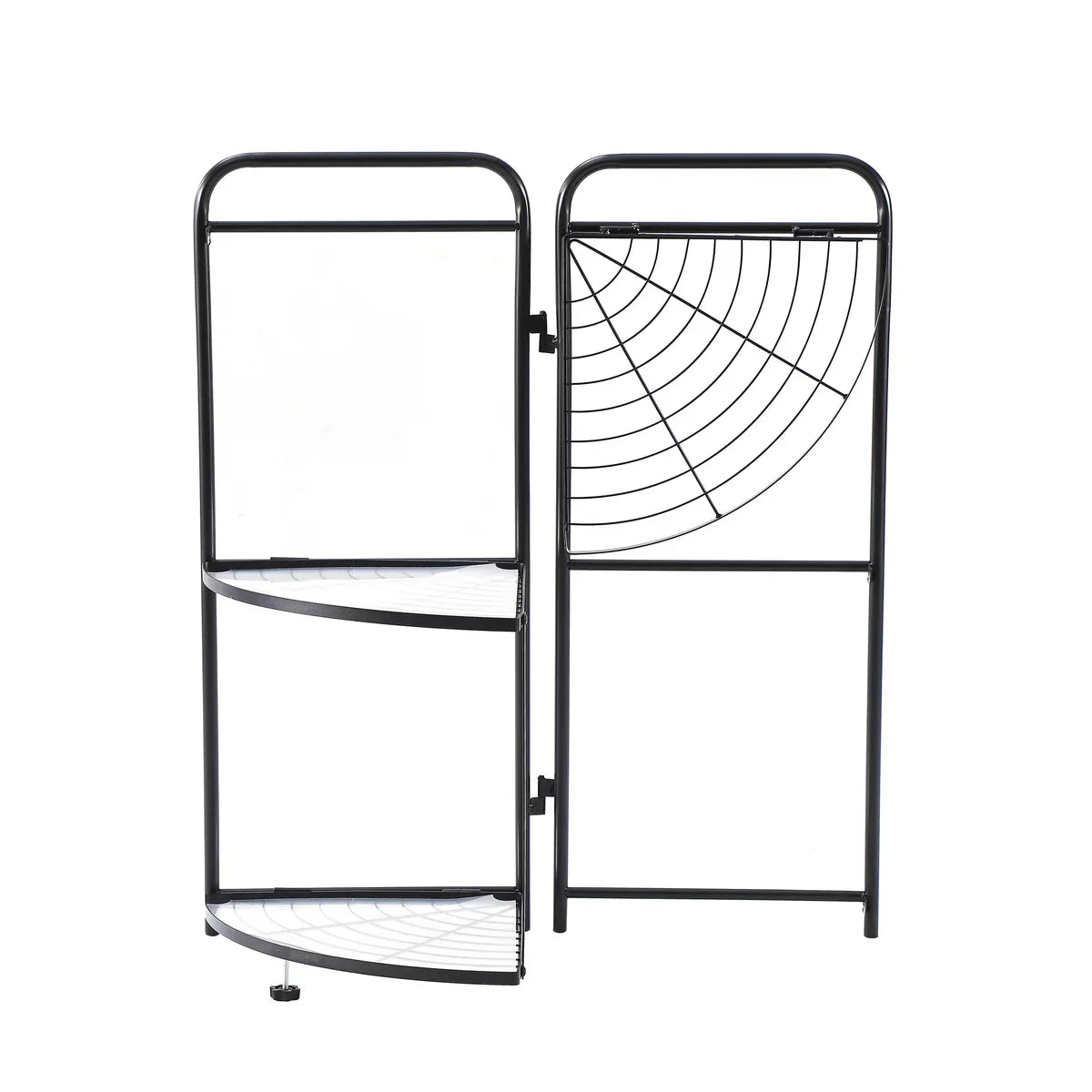 Assembled Black Foldable Corner Shelving Unit - 2 Sizes!