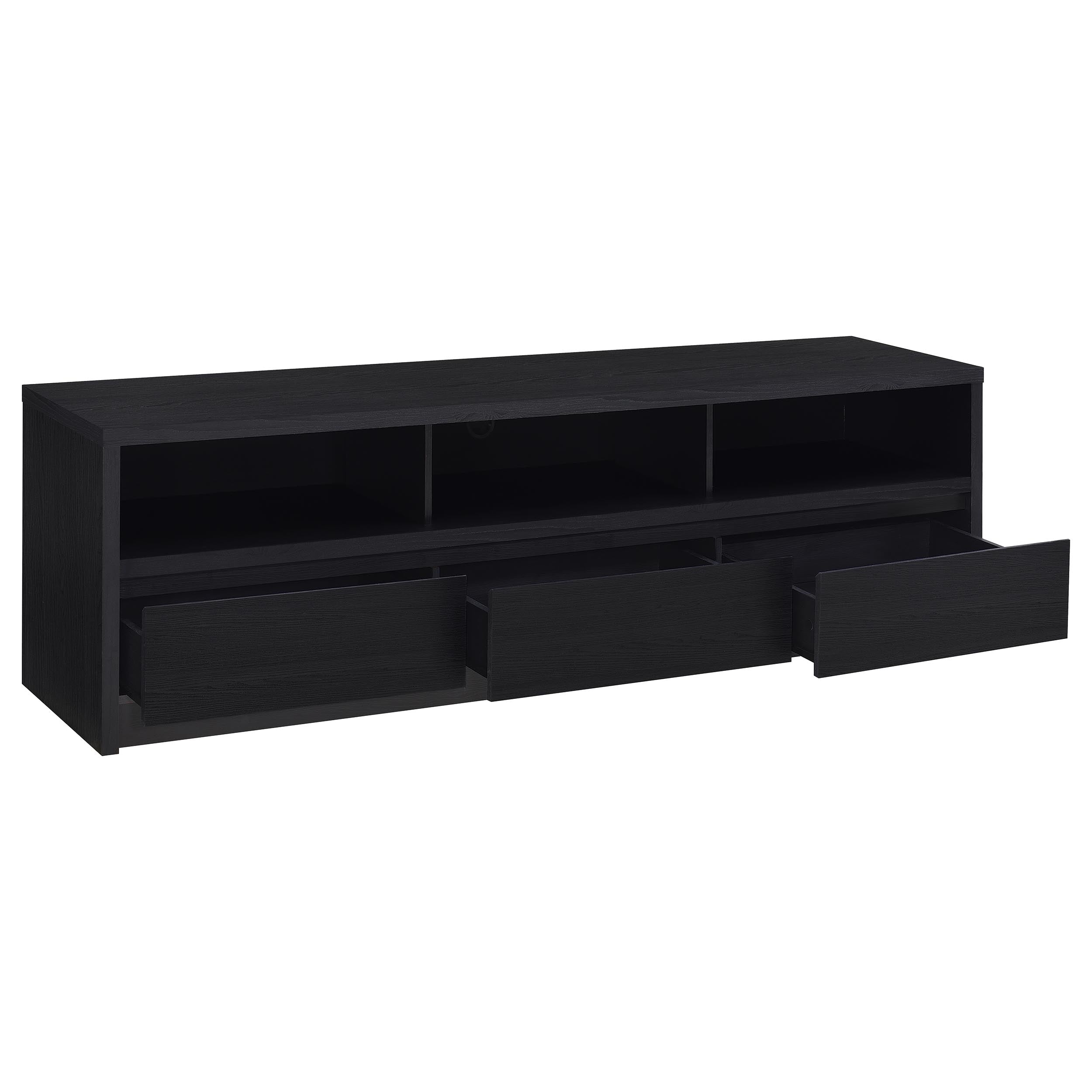 Rutland 78-inch 3-drawer TV Stand Media Console Black-