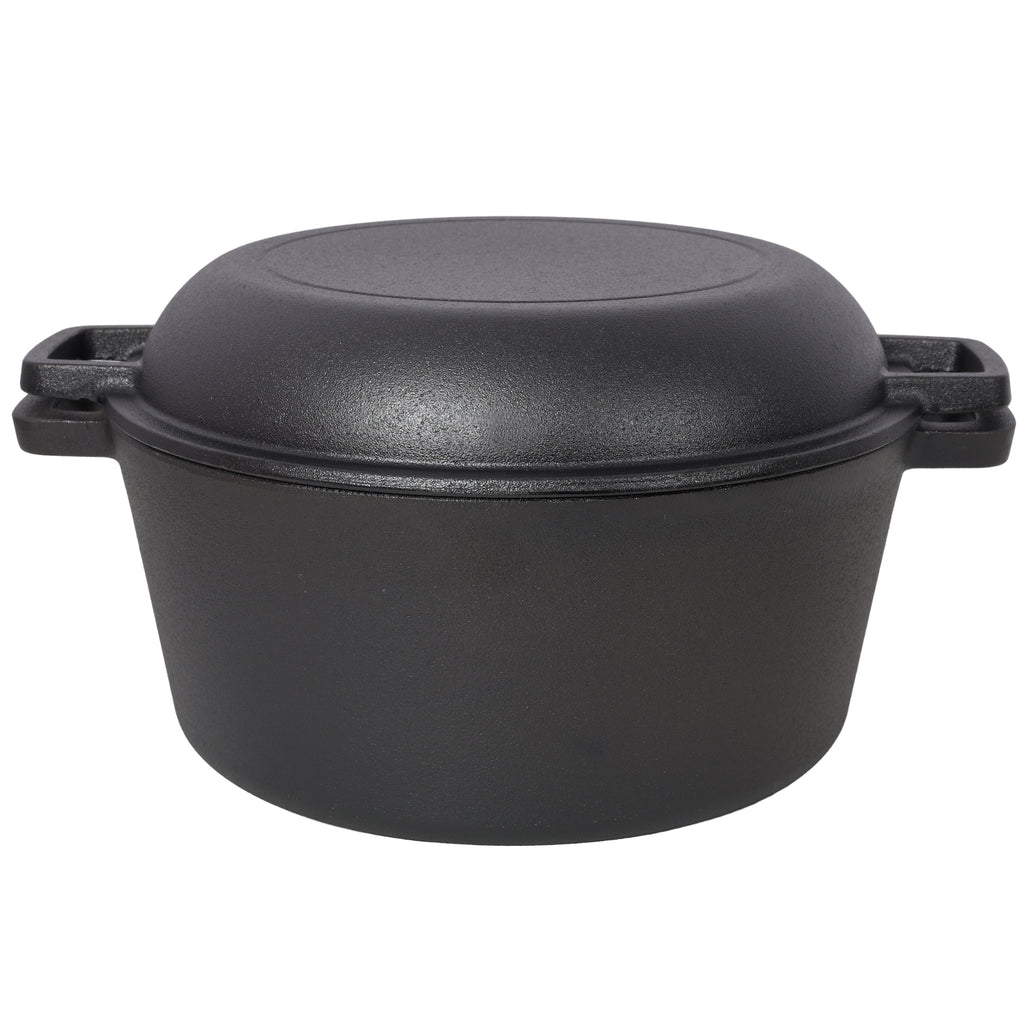 2 in 1 Pre-Seasoned Cast Iron Dutch Oven