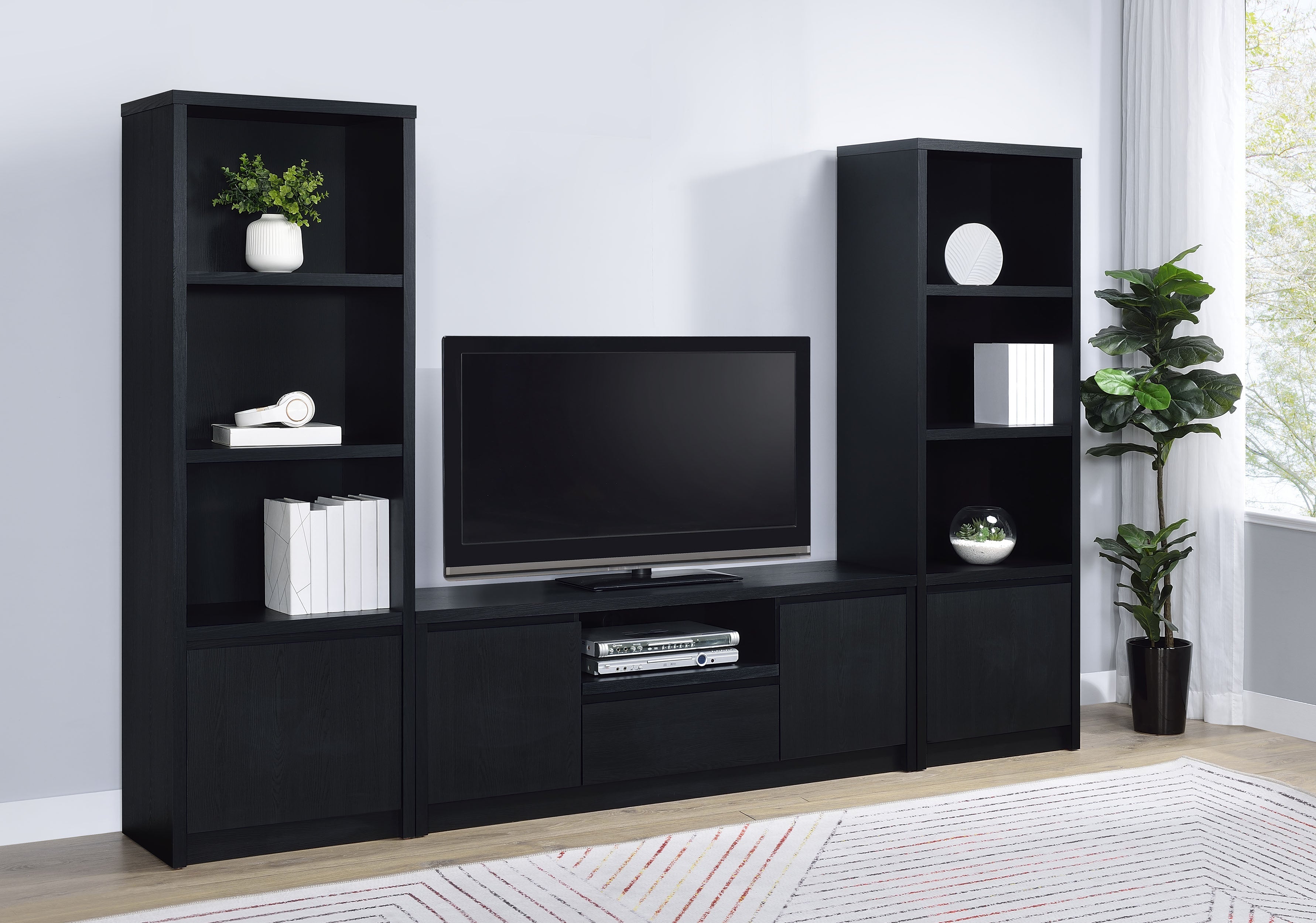 Winfield 60-inch 2-door TV Stand Media Console Black-