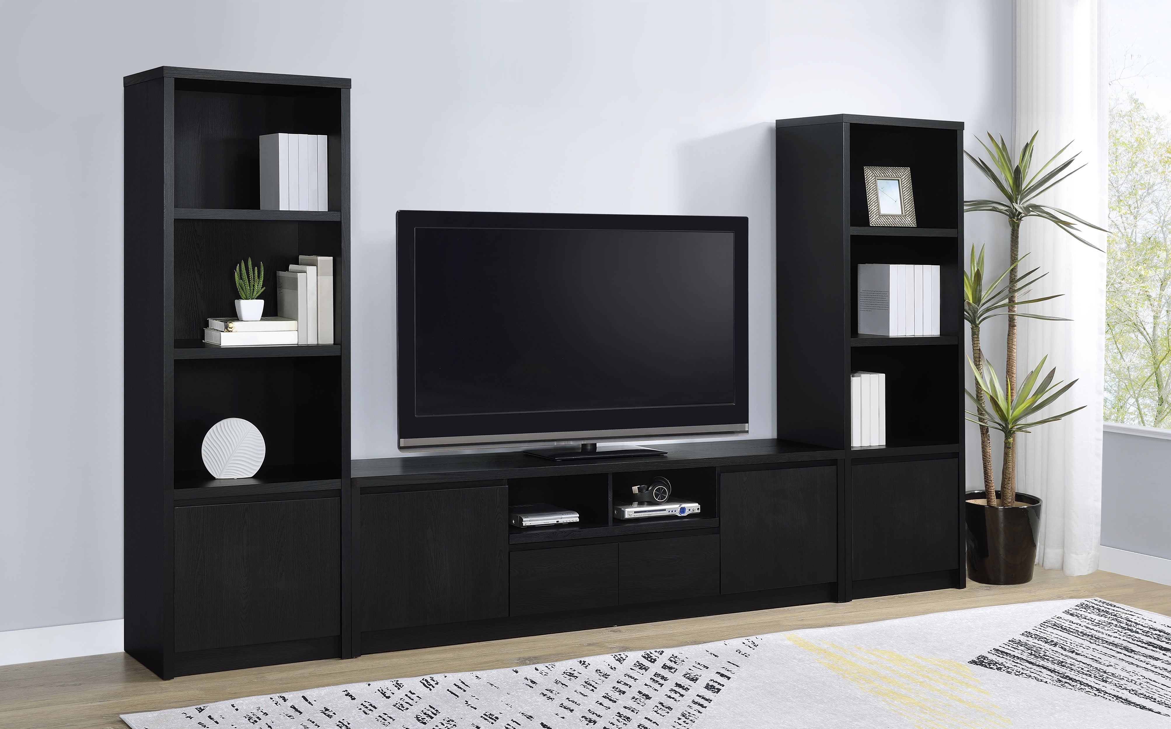 Winfield 3-piece Entertainment Center 78-inch TV Stand Black-