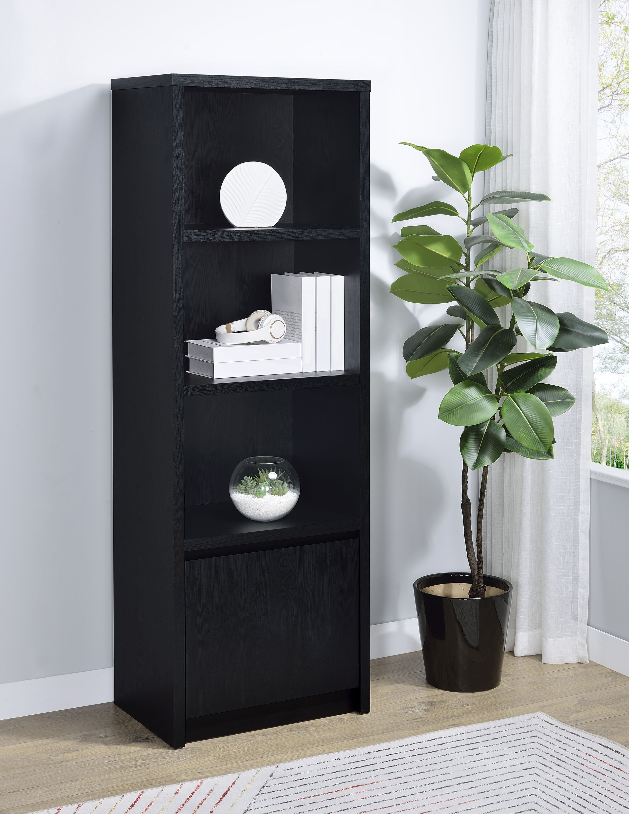 Winfield 3-shelf Media Tower Entertainment Pier Black-
