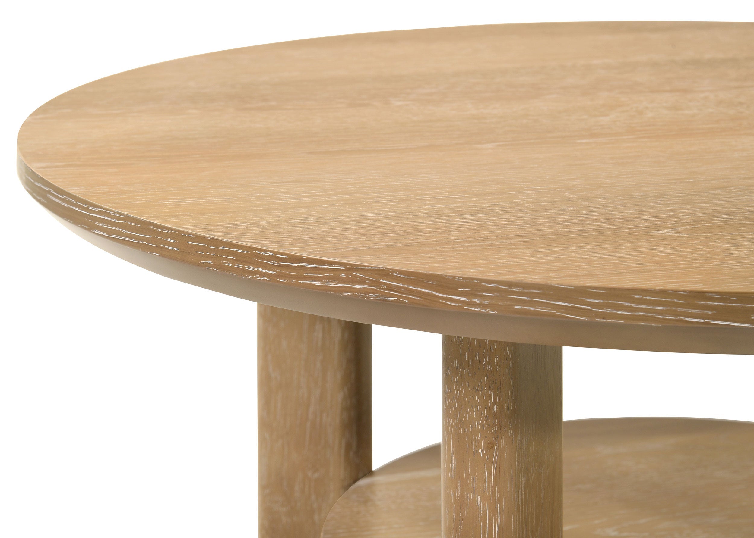 Ottowa 36-inch Round Wood Cocktail Coffee Table Light Oak-