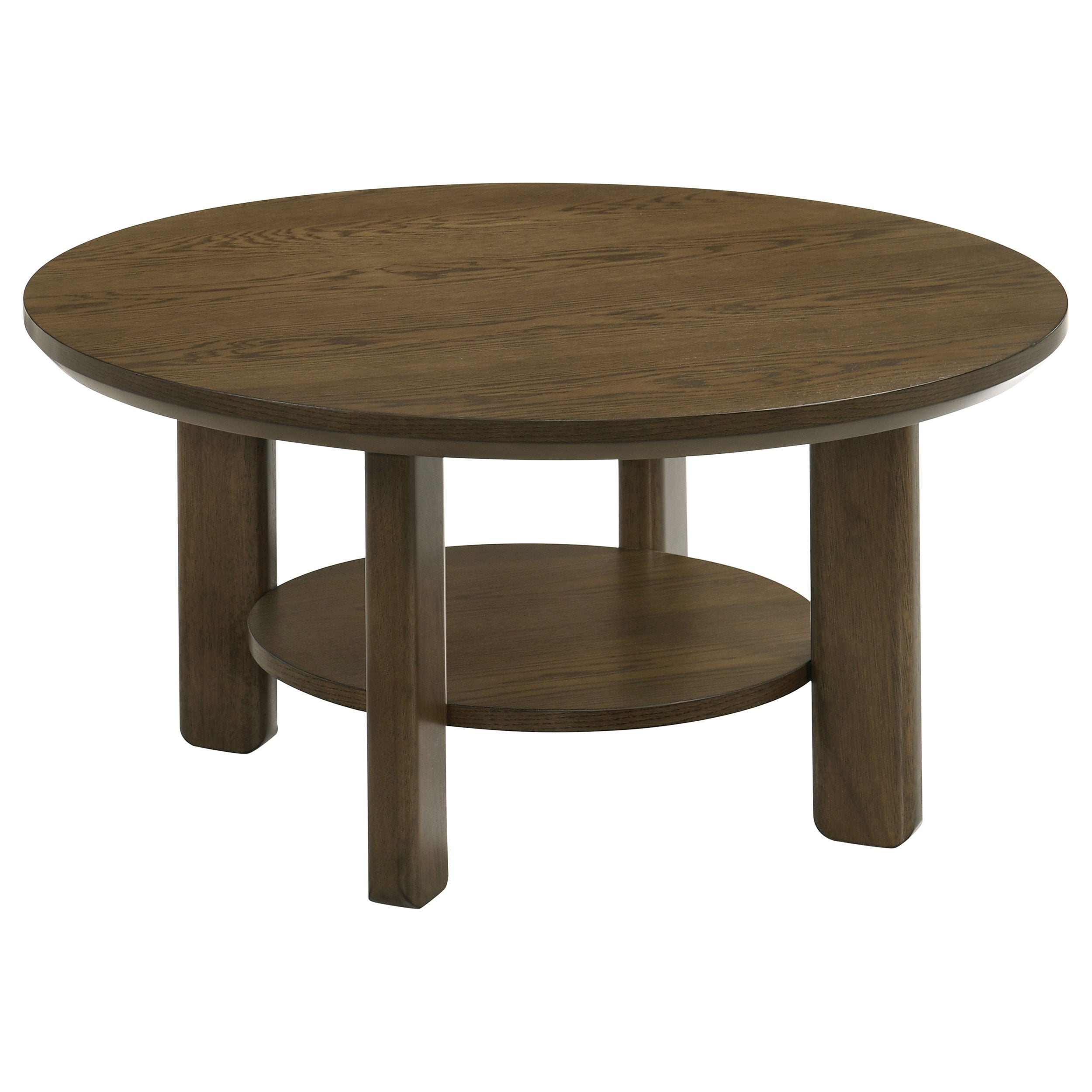 Ottowa 35-inch Round Wood Cocktail Coffee Table Brown-