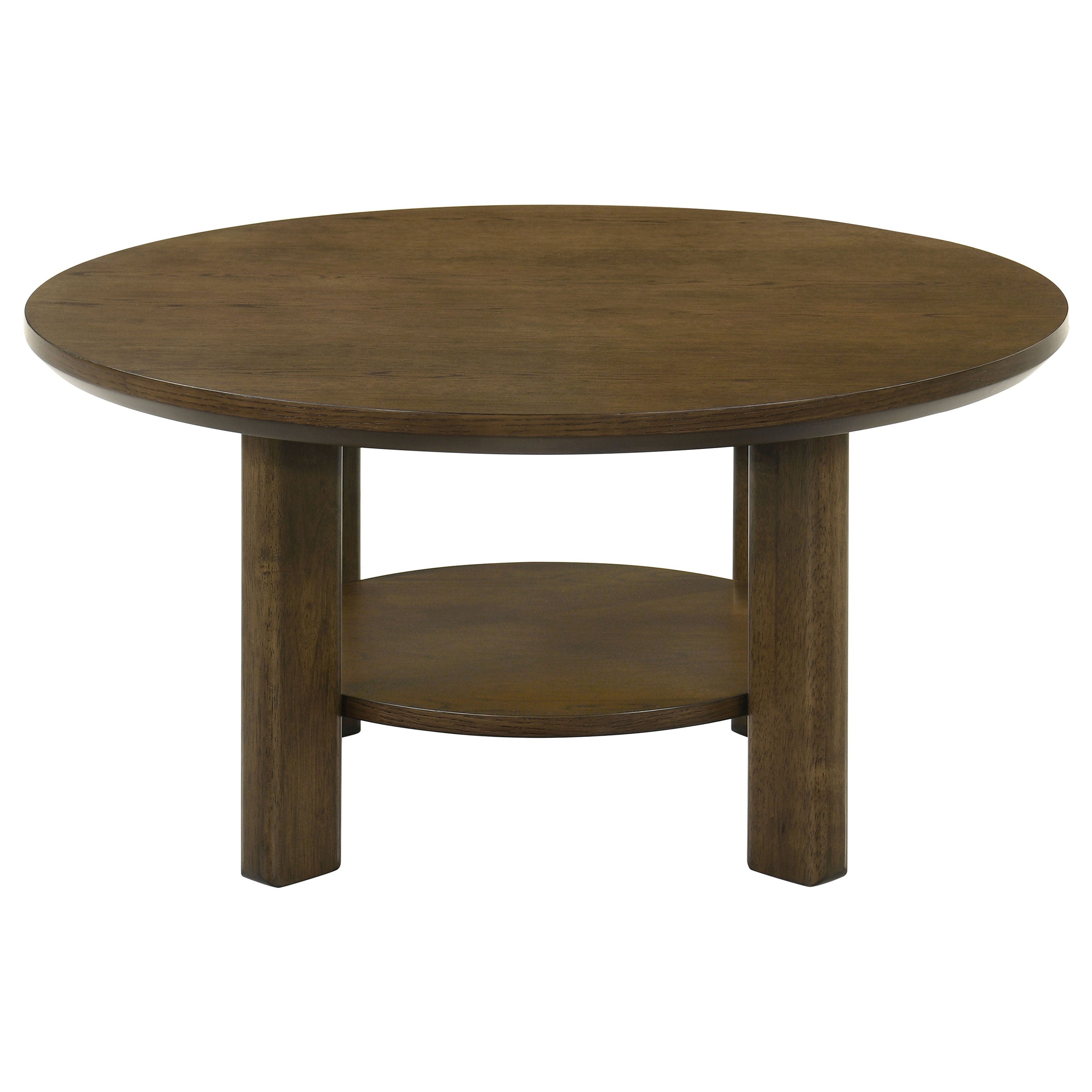 Ottowa 35-inch Round Wood Cocktail Coffee Table Brown-