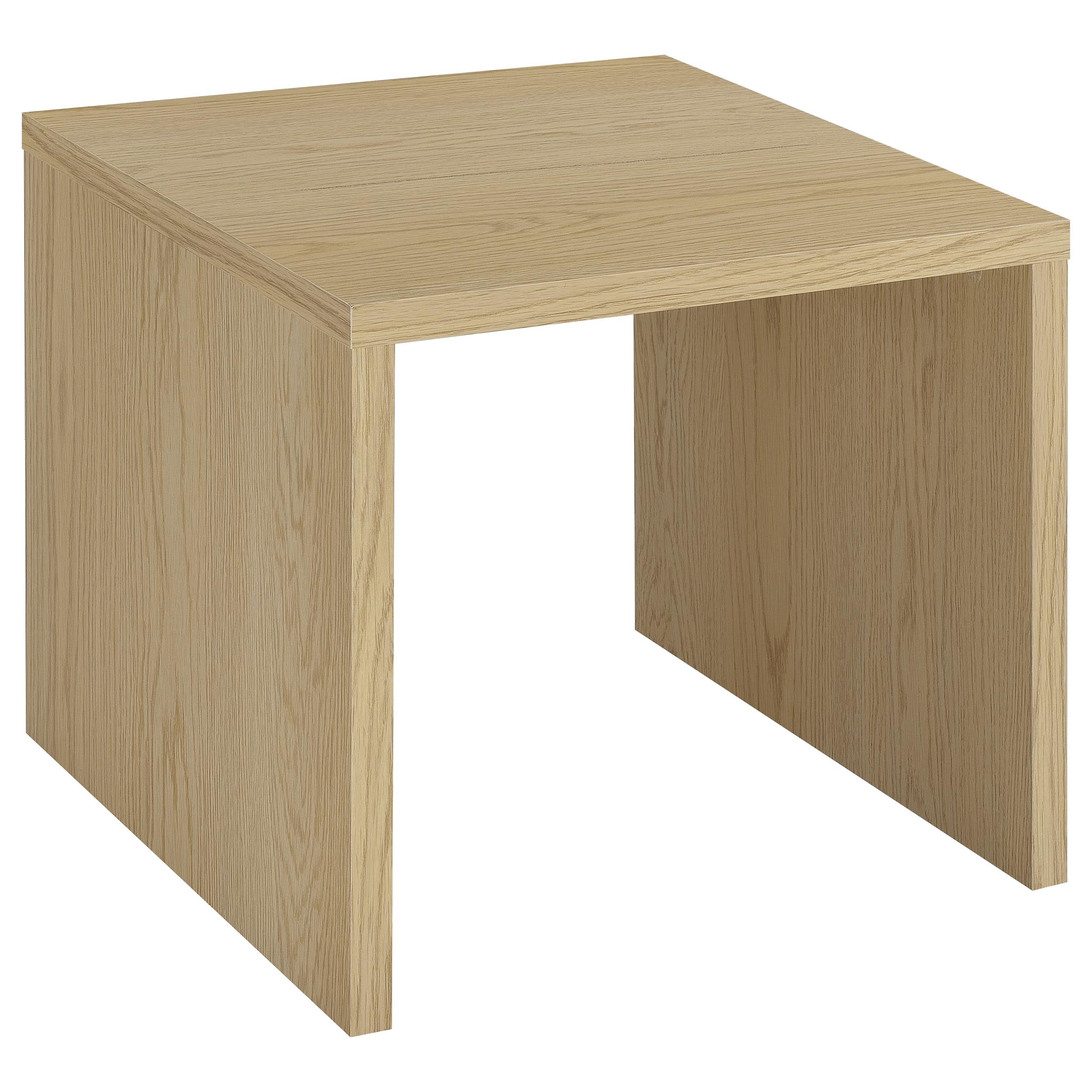 Canoga Engineered Wood Accent Side End Table Light Oak-