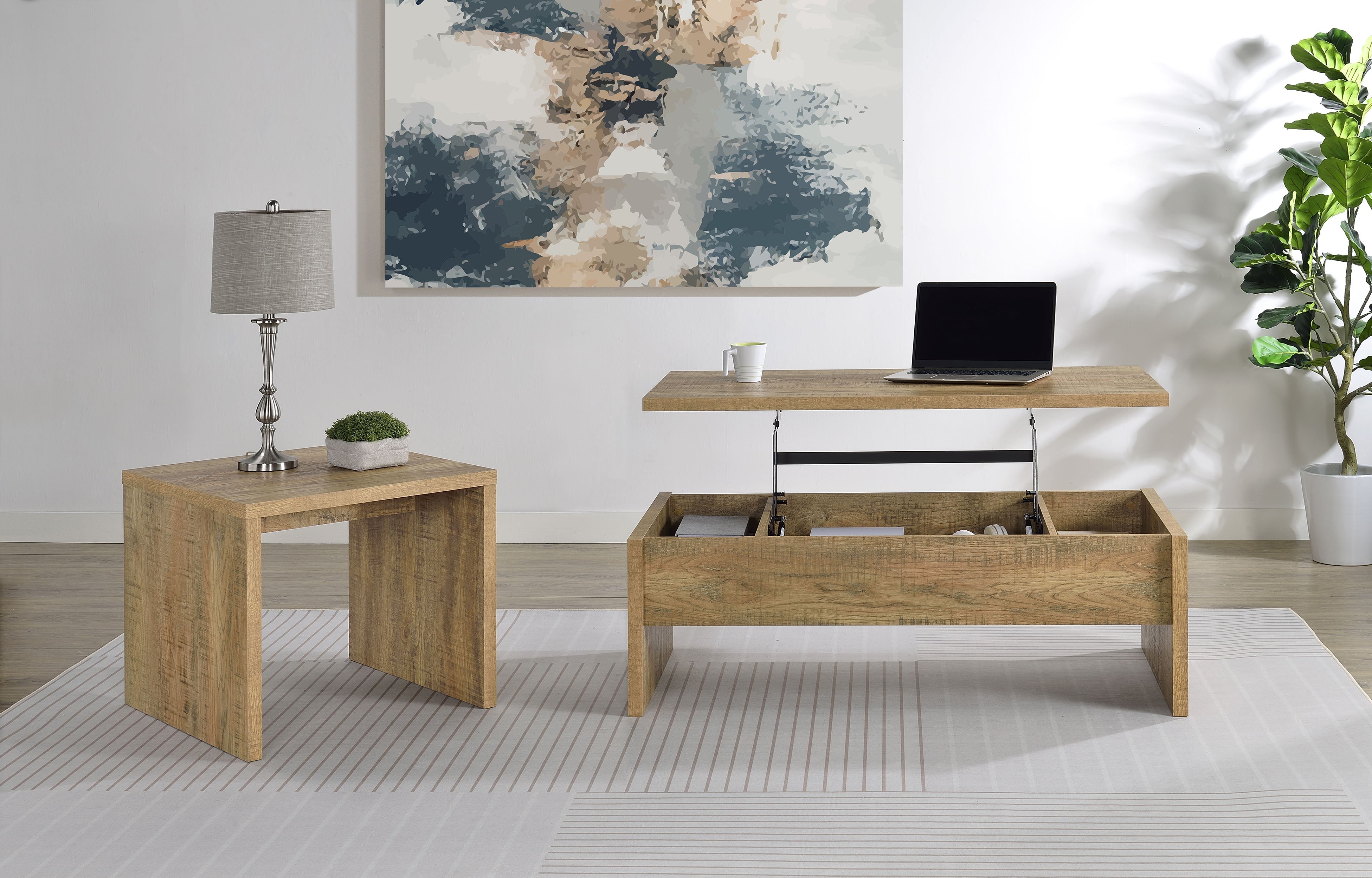 Canoga Engineered Wood Lift Top Cocktail Coffee Table Mango-