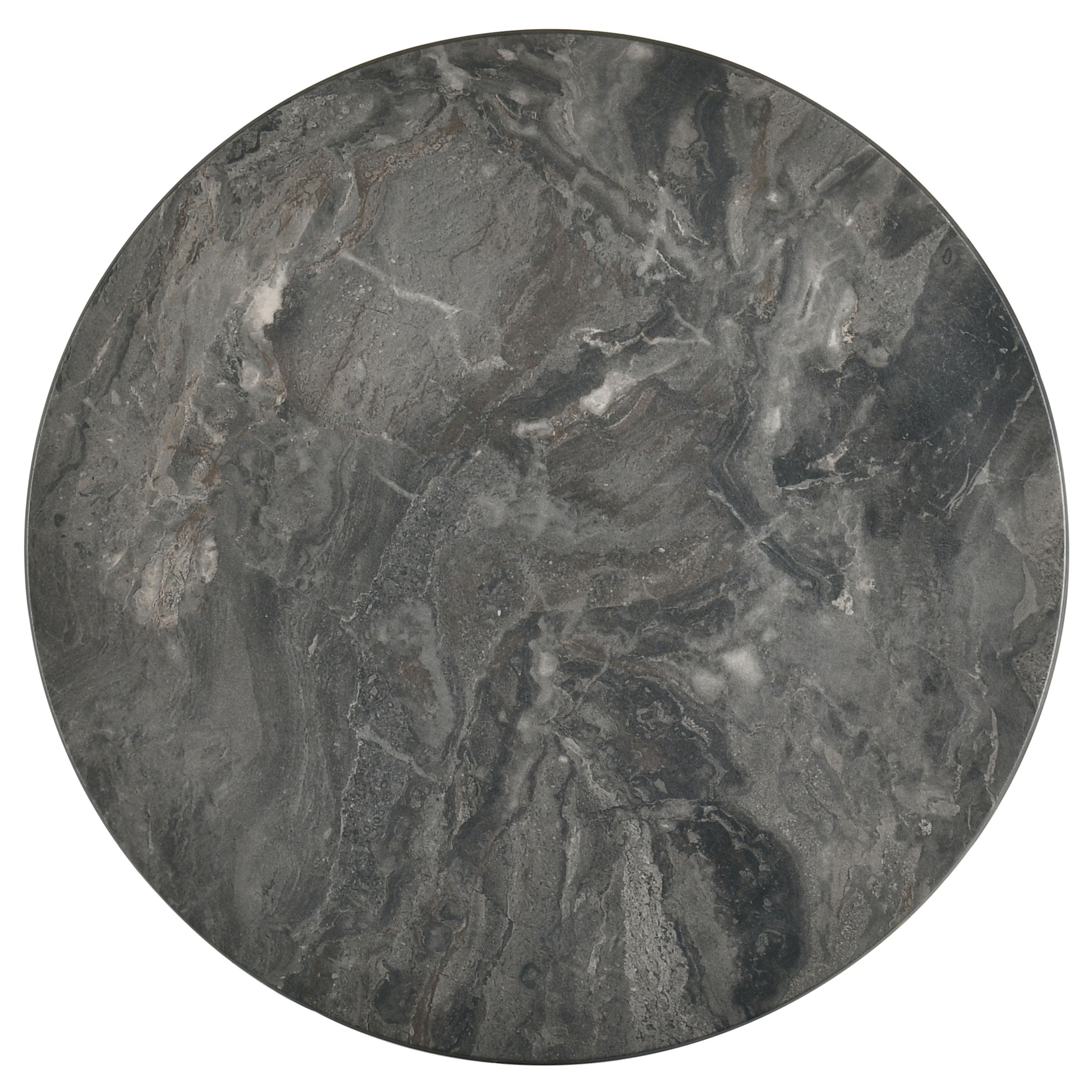 Bradley Round SmartTop End Side Table Smokey Grey and Brown-