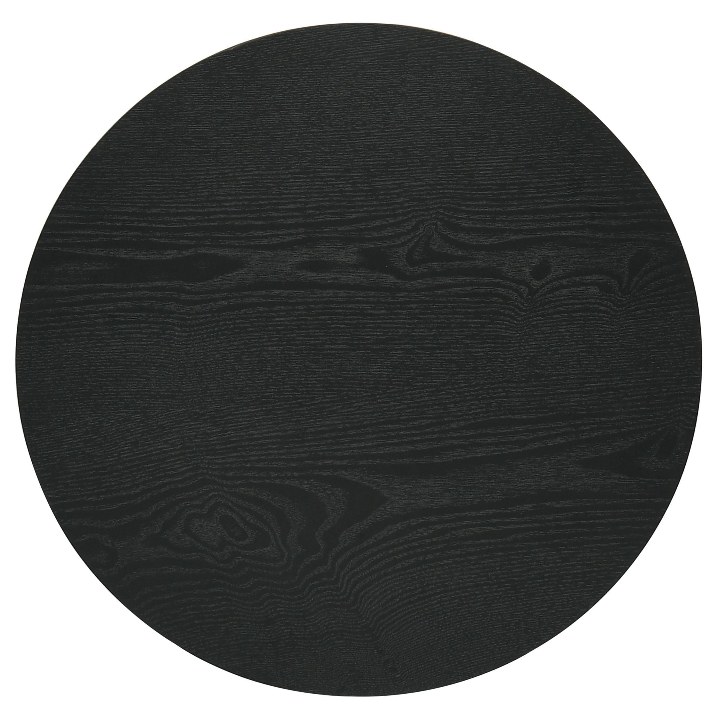 Hamlyn Round Fluted Occasional Side End Table Black-