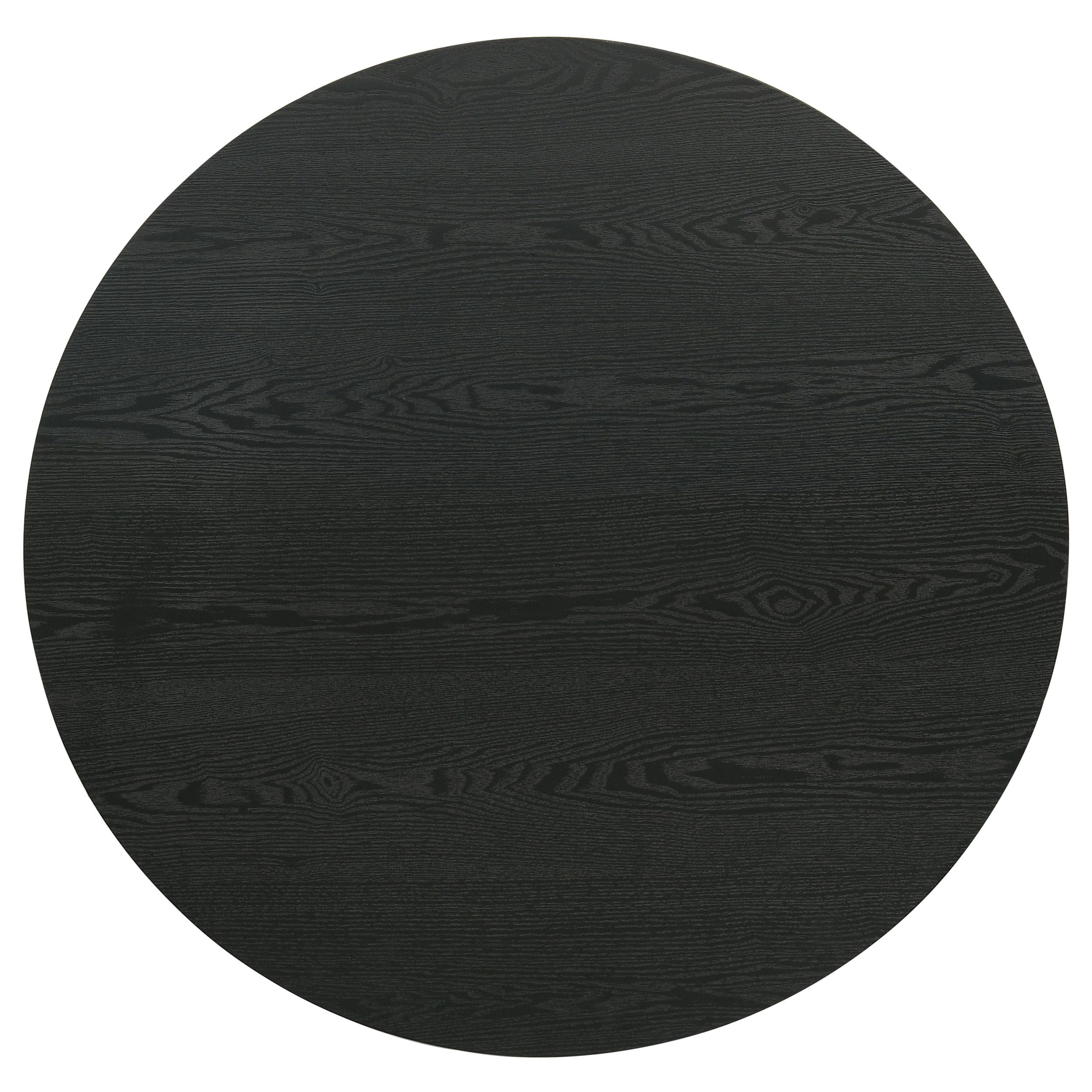 Hamlyn Round Fluted Occasional Cocktail Coffee Table Black-