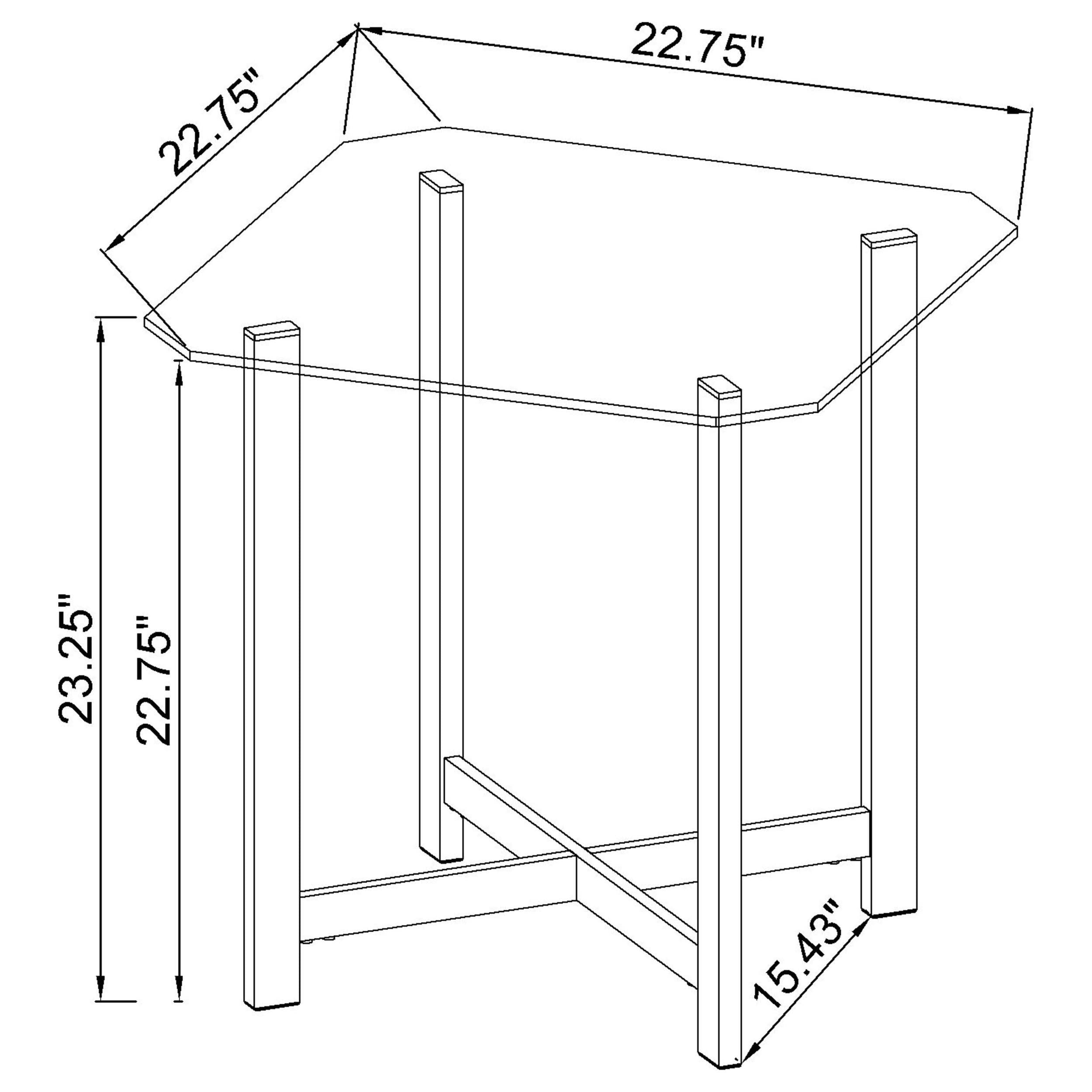 Cronin Square Tempered Glass Top Side End Table Chrome-