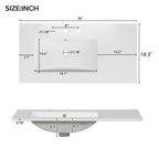 36" Gray Bathroom Vanity with Ceramic Sink