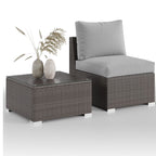 2-Piece All-Weather Outdoor Rattan Patio Furniture Set