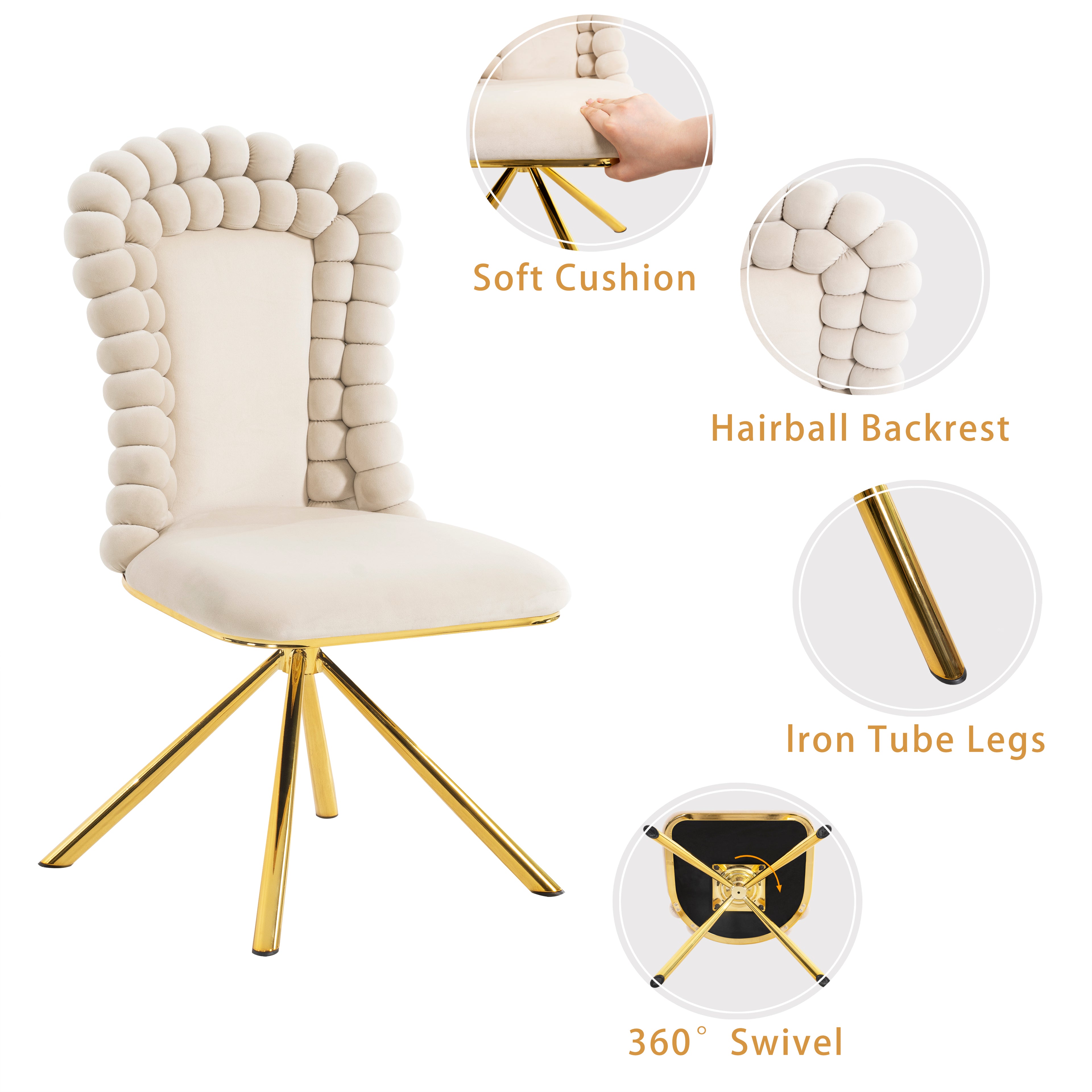 Dining Chairs Set of 2, Velvet Accent Chairs for Living Room