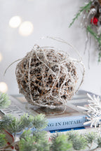 D6" Iced Twig Ball Christmas Tree Ornaments, Set of 4