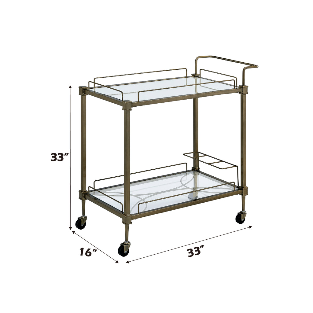 Aditya Mirrored & Antique Kitchen Cart