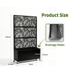 70.87" H × 46.06" W Leaf Pattern Privacy Screen with Planter Box