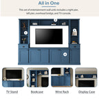 Minimalist Entertainment Wall Unit with Bridge for TVs Up to 75''