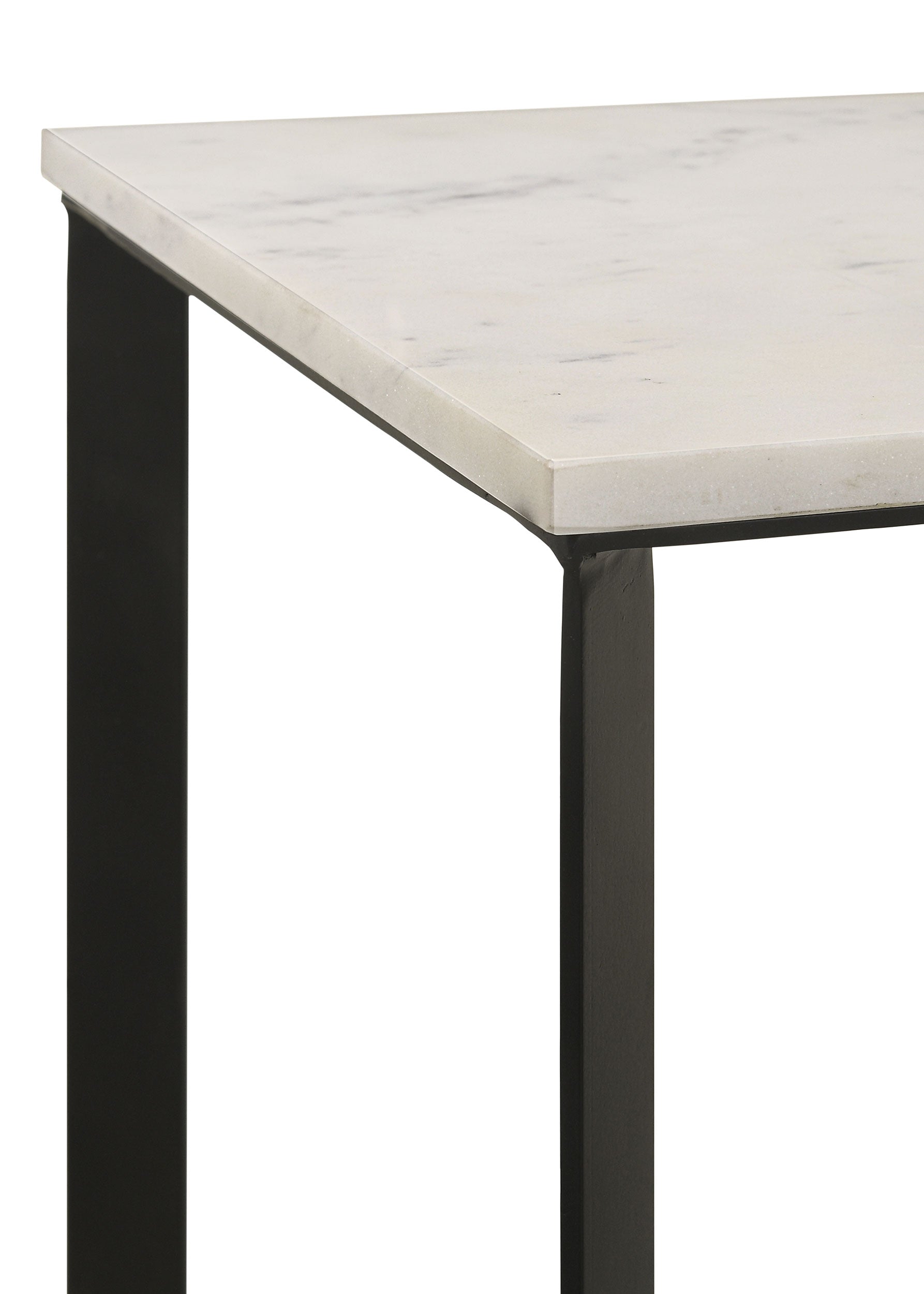 Tobin Square Marble Top End Table White and Black-