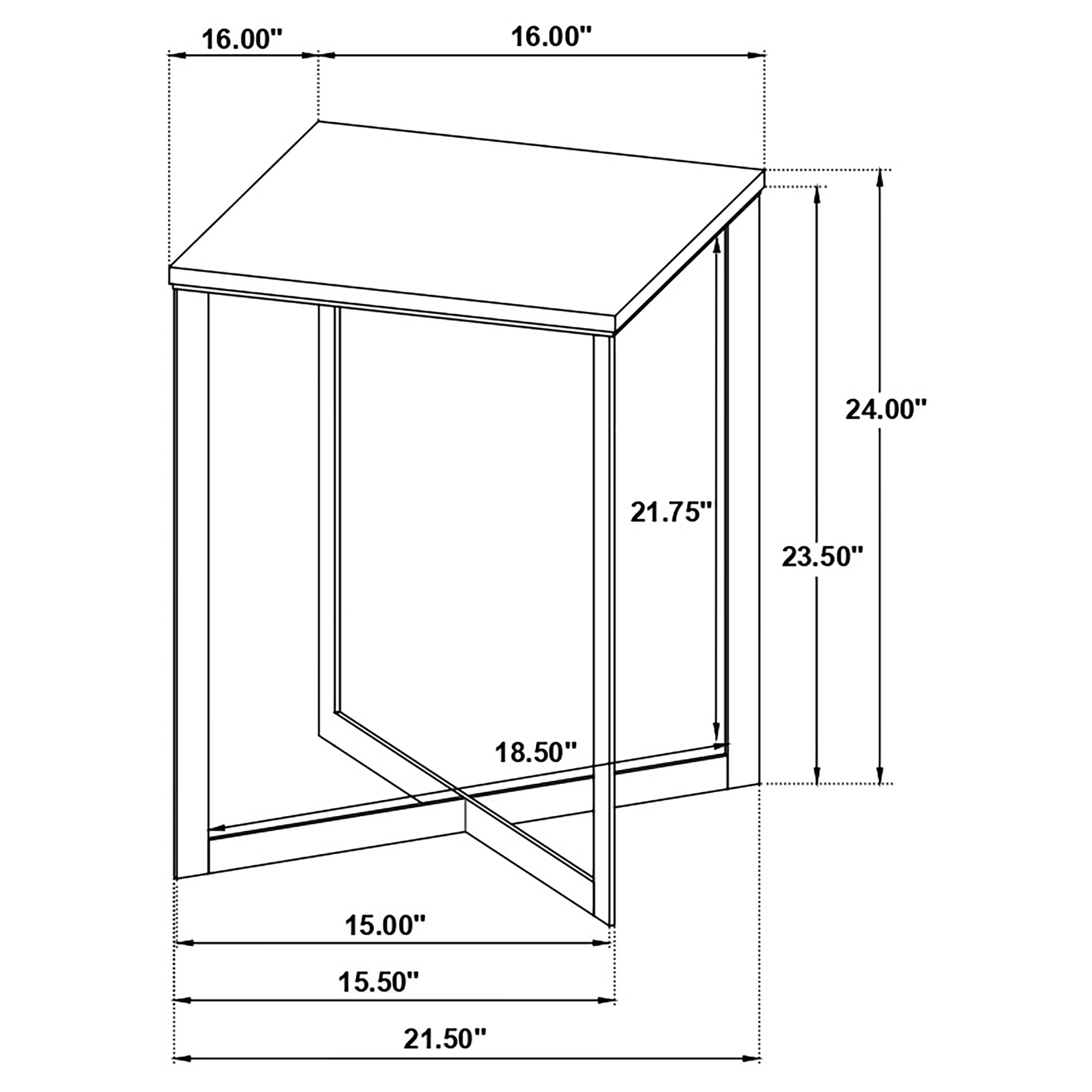 Tobin Square Marble Top End Table White and Black-