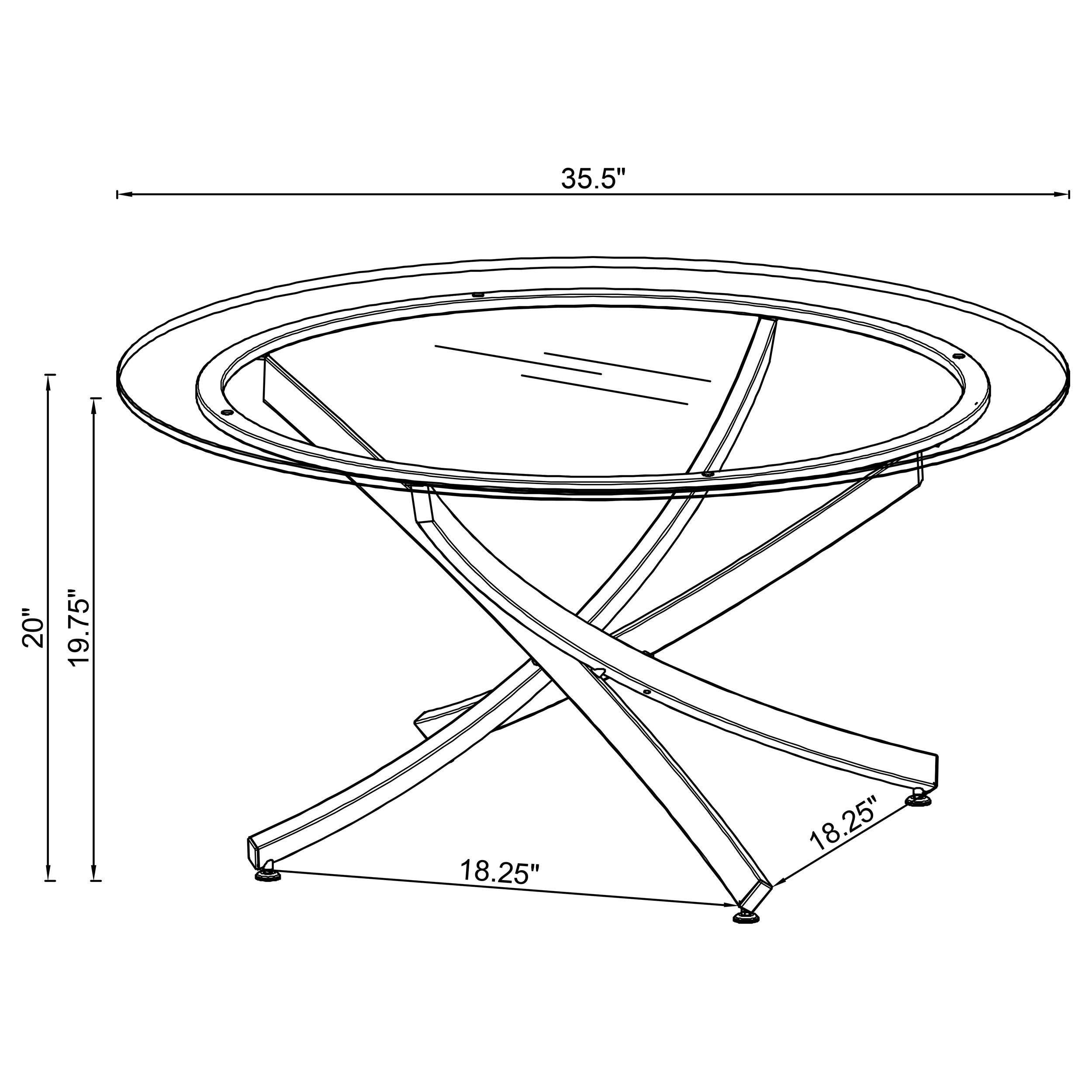Brooke Round Glass Top Coffee Table Metal Base Brass-