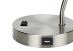 Modern Nickel Table Lamp with USB Port