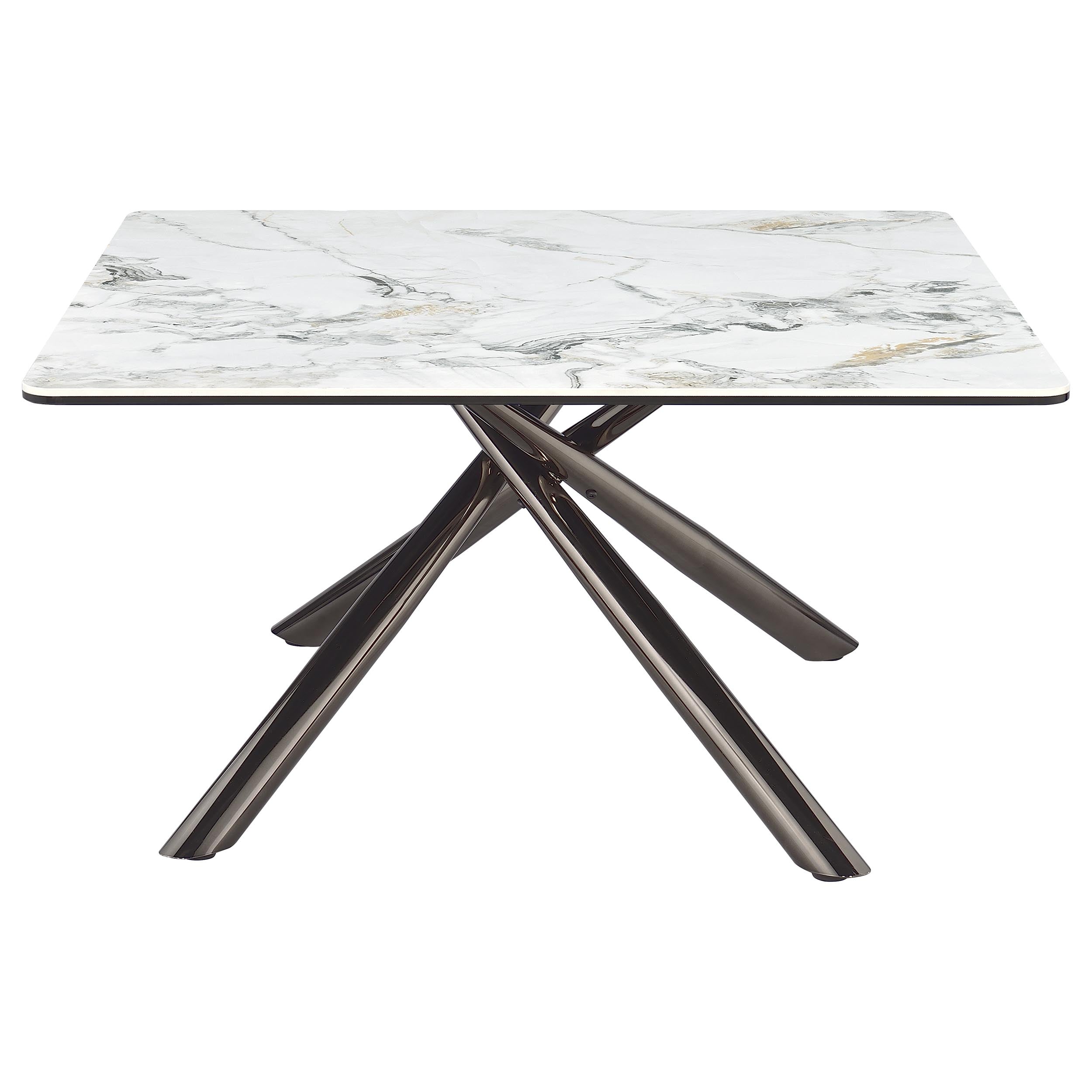 Carvell Square Sintered Stone Top Coffee Table Mirage White-