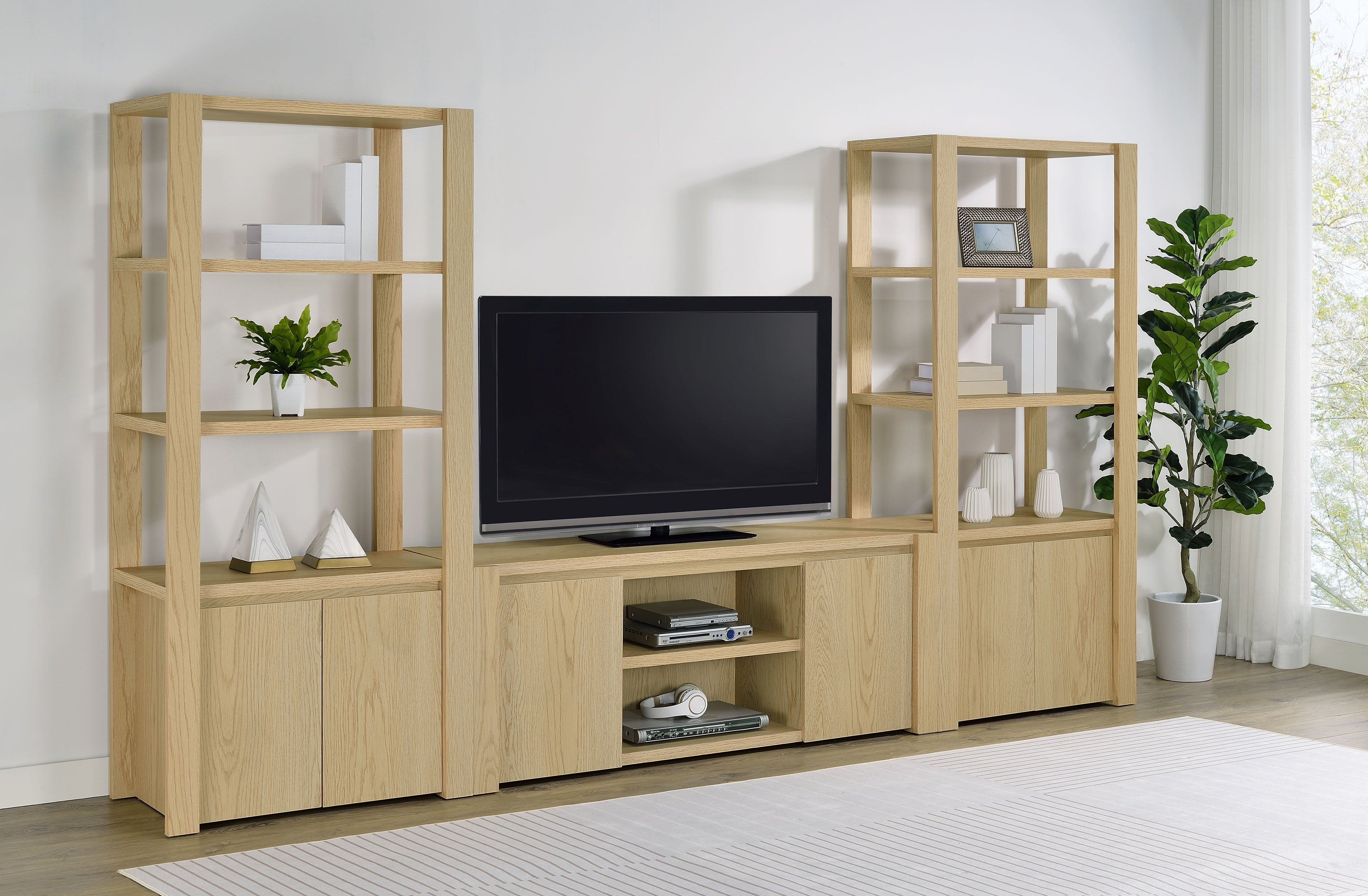 Laurelton 3-piece Entertainment Center TV Stand Light Oak-