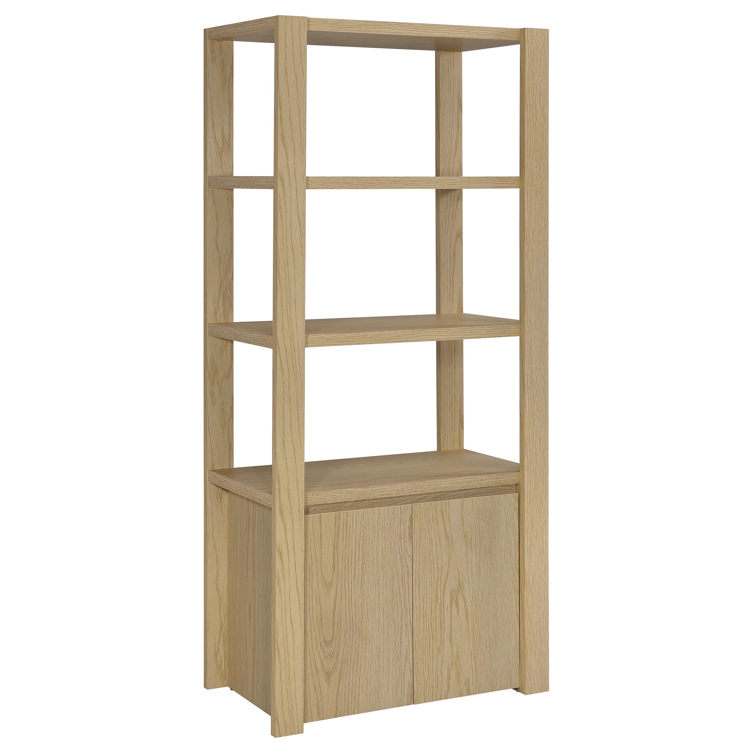 Laurelton 3-shelf Media Tower Tall Pier Cabinet Light Oak-