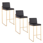 30" Contemporary High Back Barstool Set of Three
