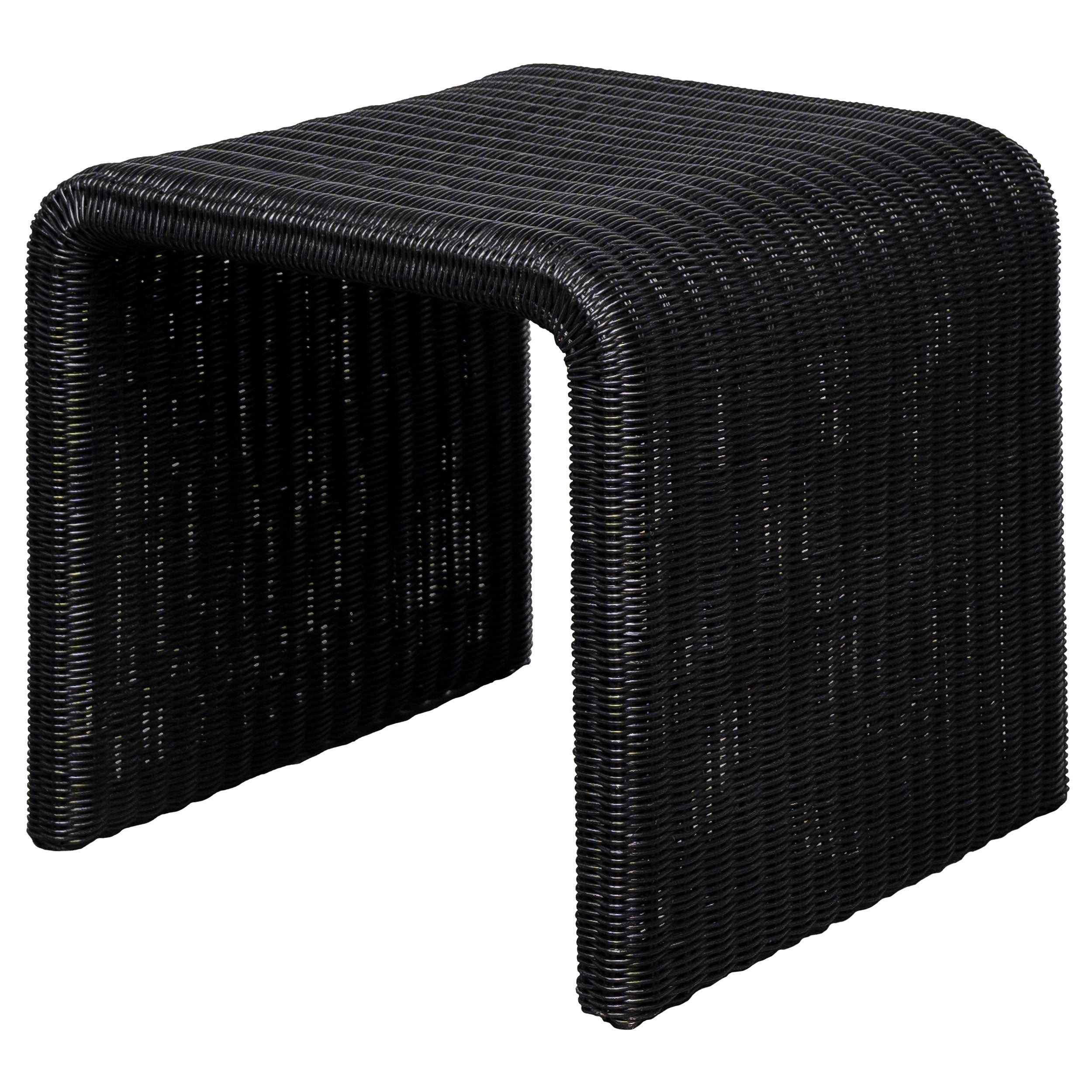 Cahya Woven Rattan Square End Table Black-