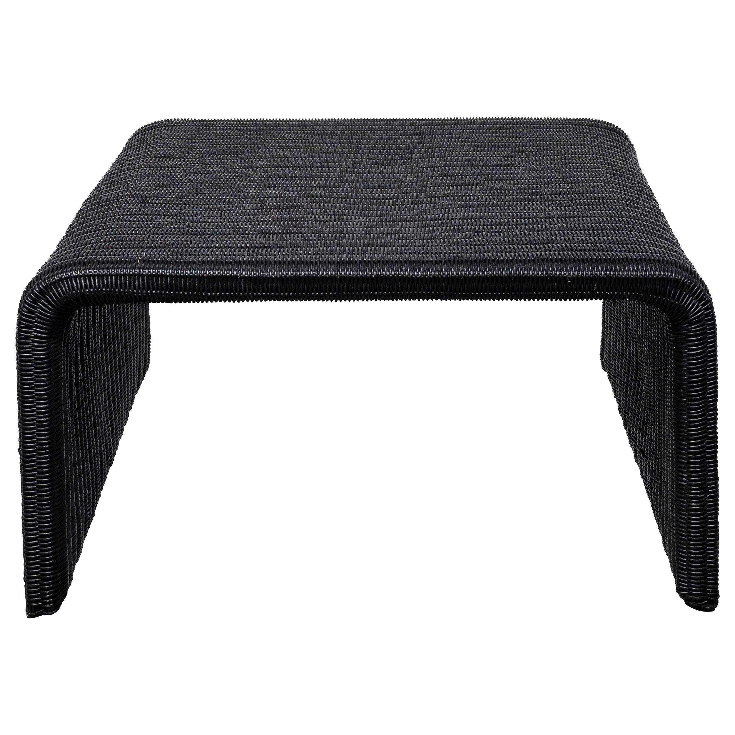Cahya Woven Rattan Square Coffee Table Black-