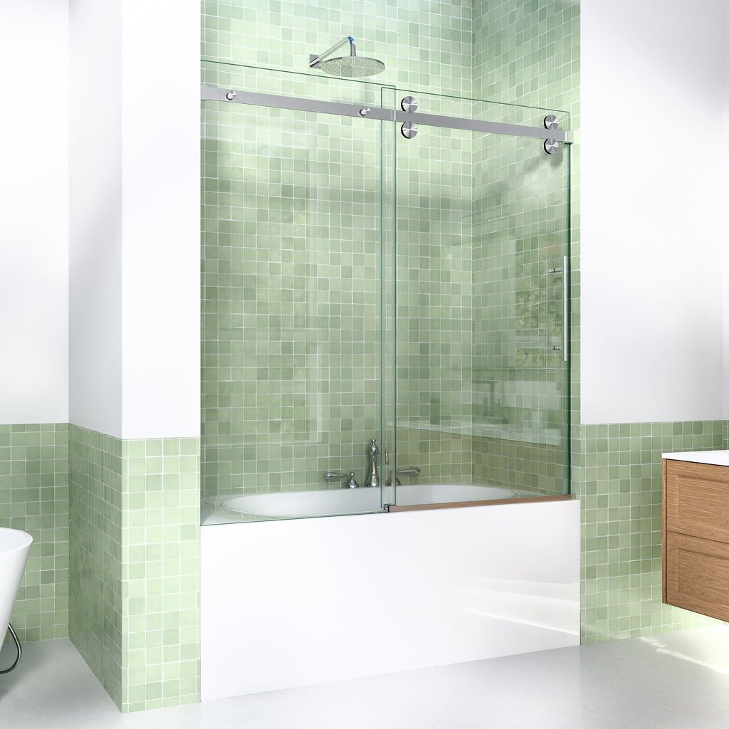 Frameless Sliding Tub Shower Door Enclosure