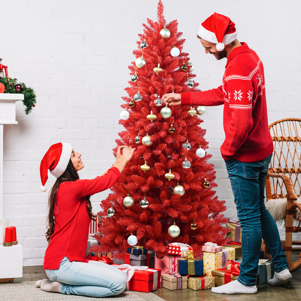 Vibrant Red 4FT Christmas Tree