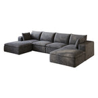 134" Cloud Sofa - Dark Grey Corduroy Fabric