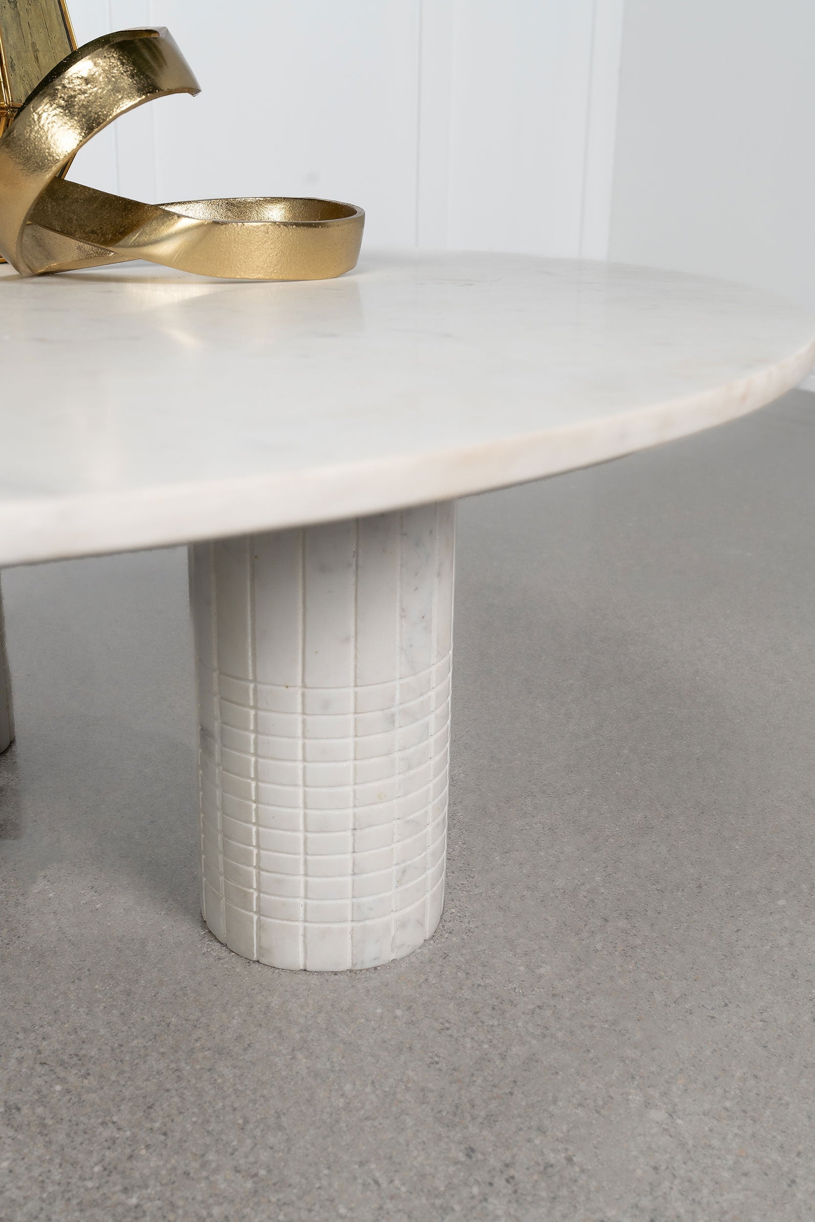 Astoria Round Genuine Marble Coffee Table White-